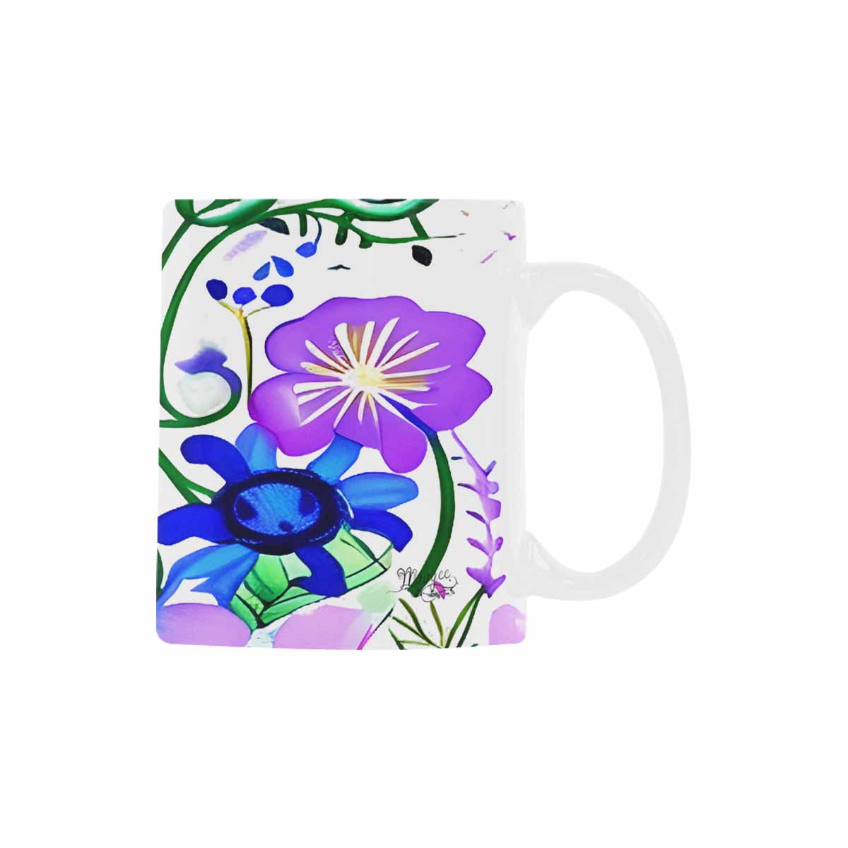 USA made Quality Mug, coffee mug, tea cup, Bright florals, Set 1A, Design 43