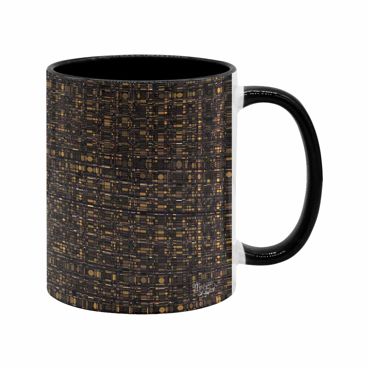 Coffee Mug, tea cup, black core, abstract, design 88