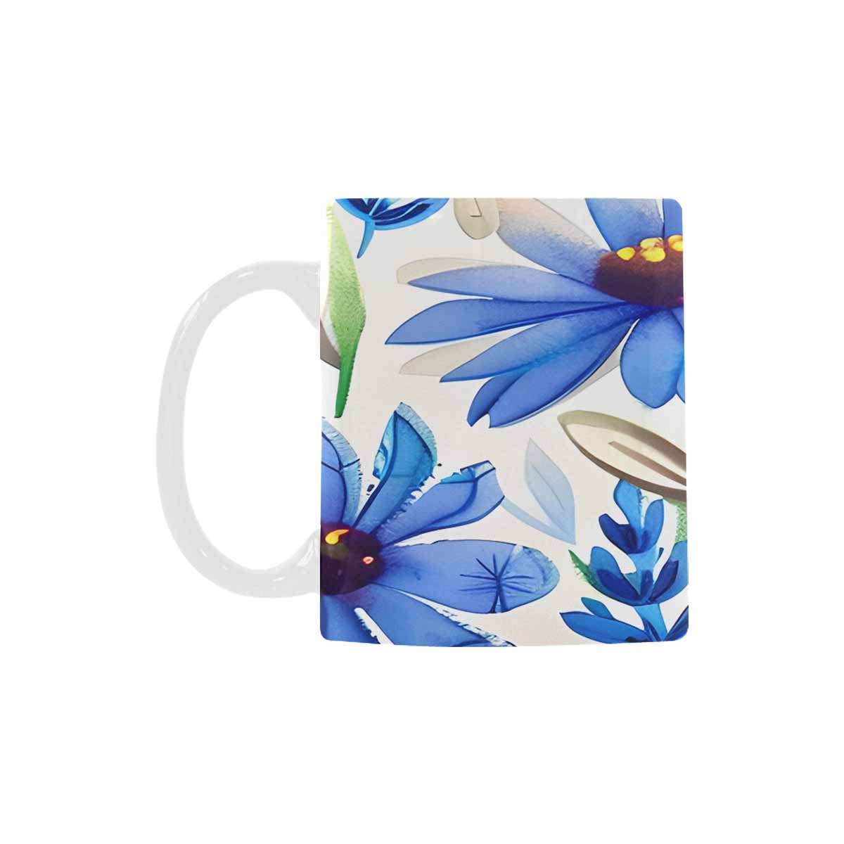 USA made Quality Mug, coffee mug, tea cup, Bright florals, Set 1, Design 45