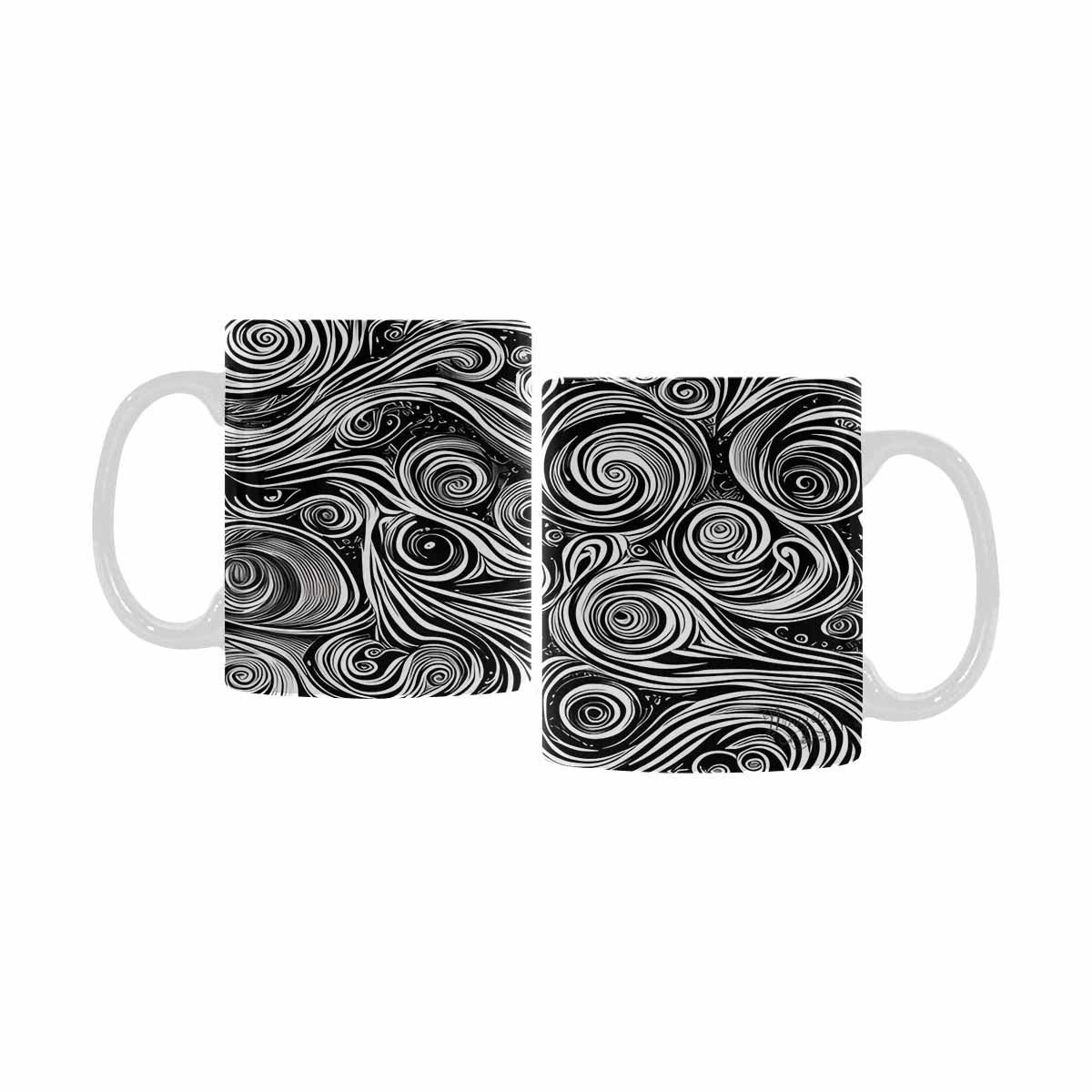 Quality Mug, coffee mug, tea cup, B & W Abstract, Set 1, design 28