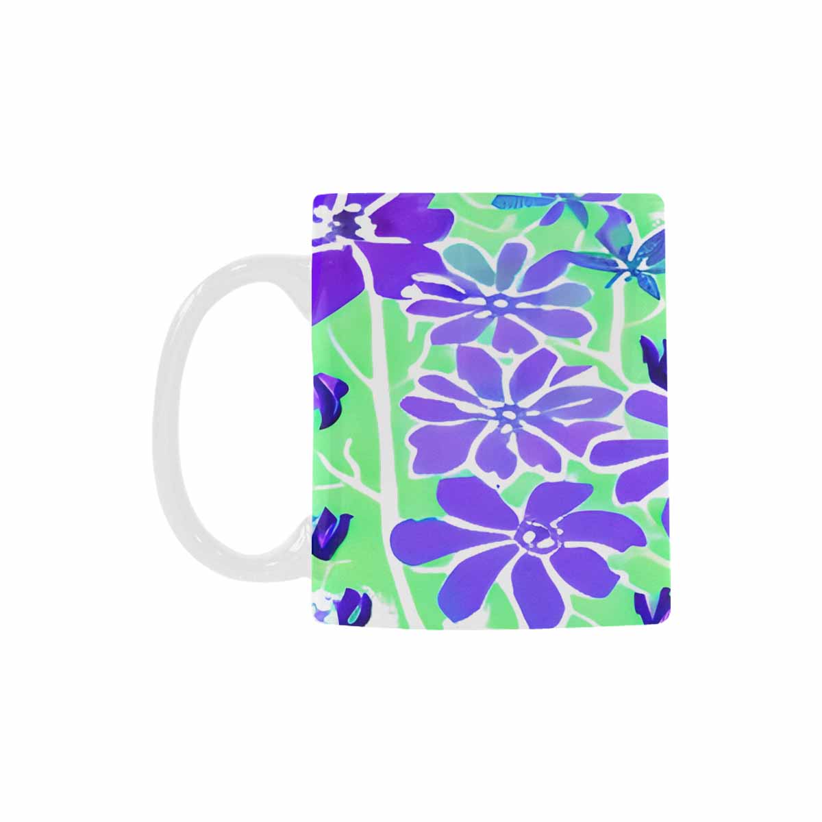 USA made Quality Mug, coffee mug, tea cup, Bright florals, Set 1A, Design 155