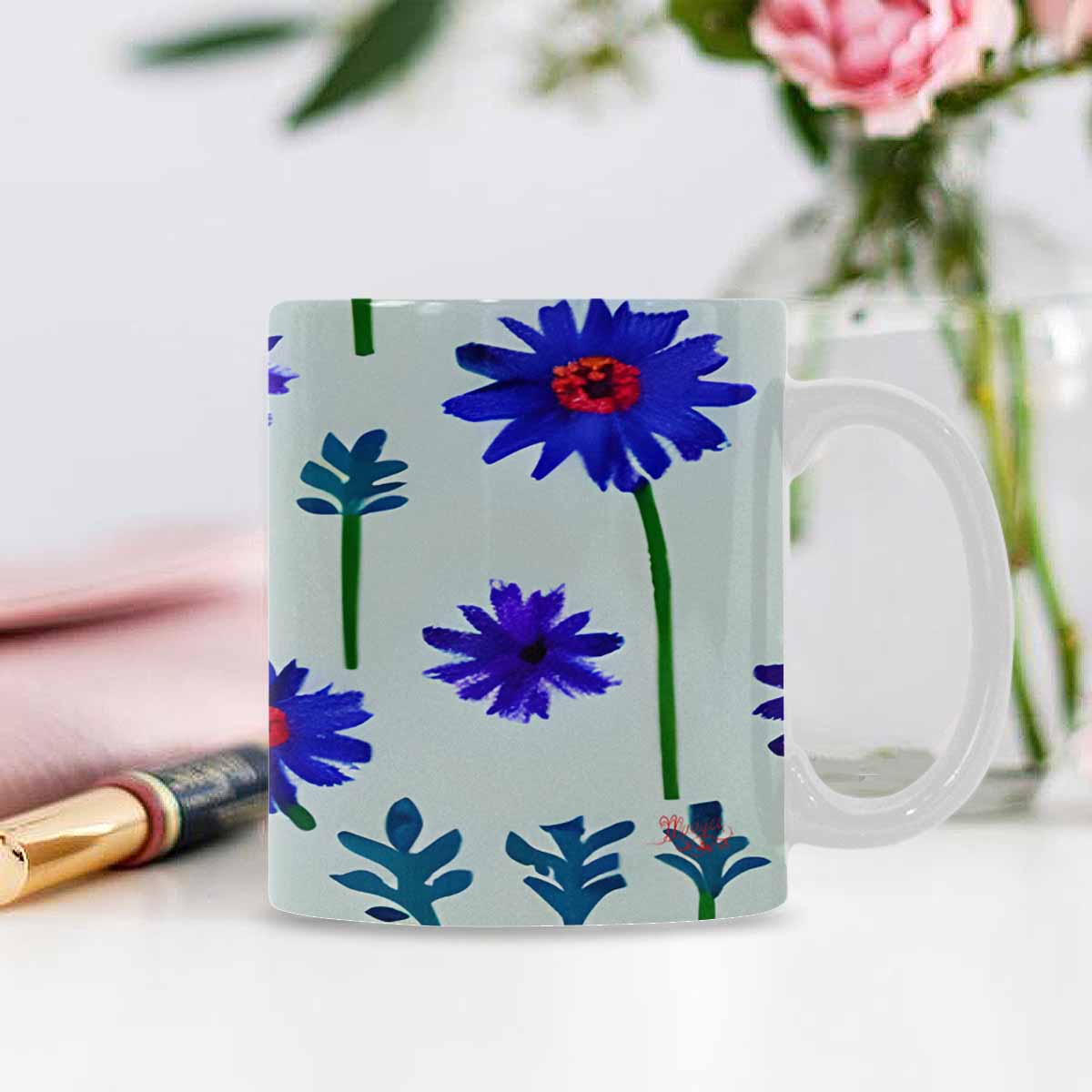 Quality Mug, coffee mug, tea cup, Bright florals, Set 1, Design 138