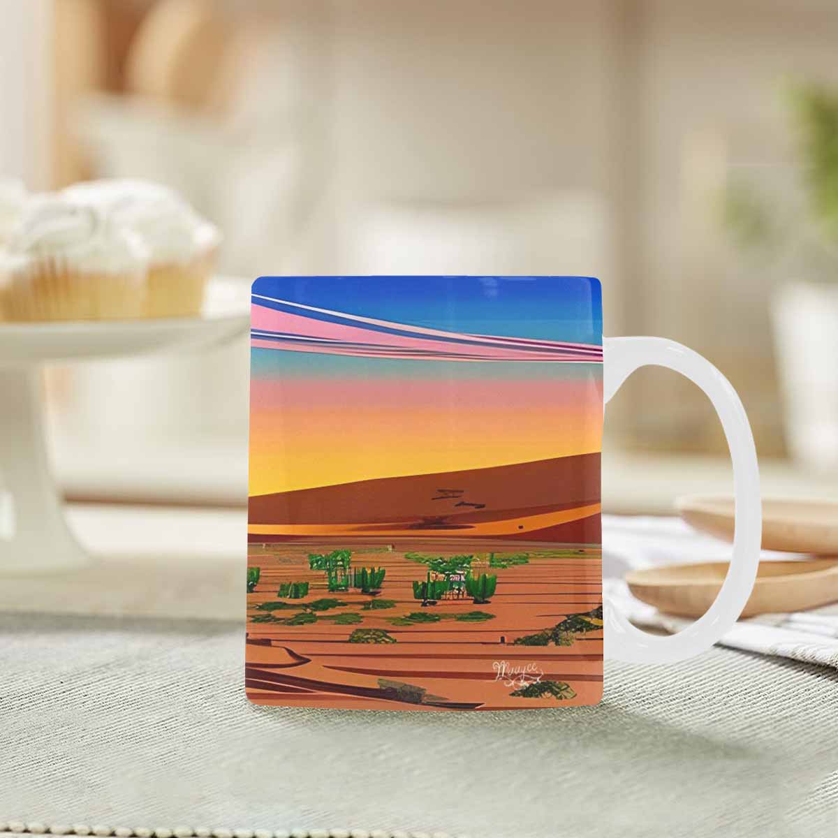 Coffee Mug, tea cup, desert scene, design 94