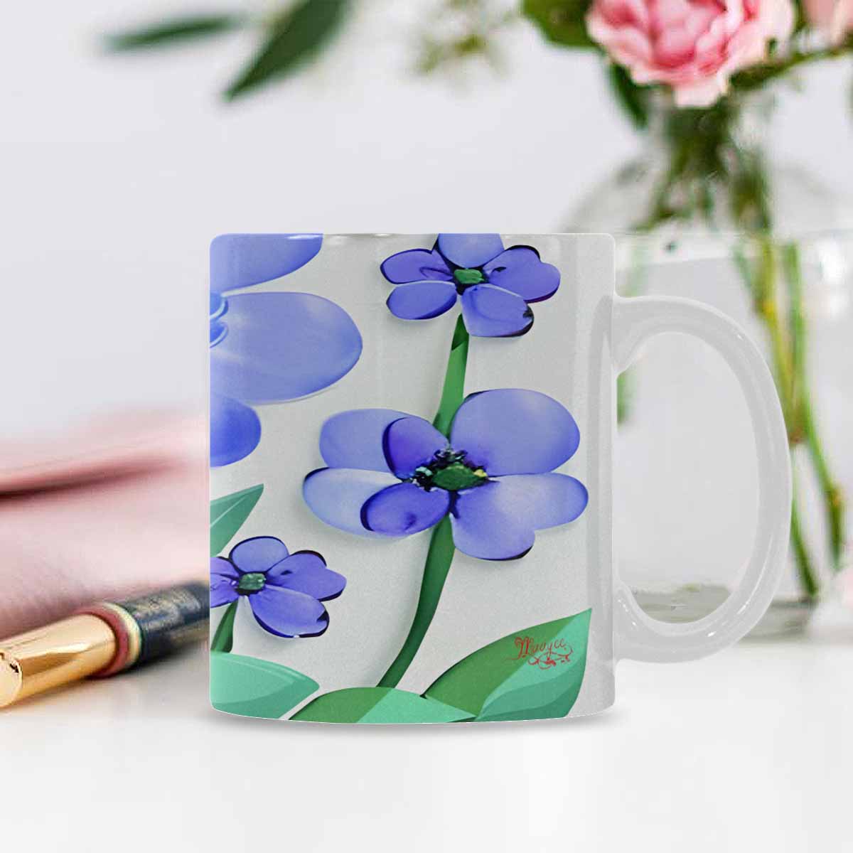 Quality Mug, coffee mug, tea cup, Bright florals, Set 1, Design 55