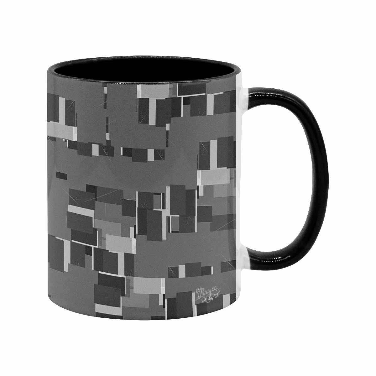 Coffee Mug, tea cup, black core, abstract, design 117