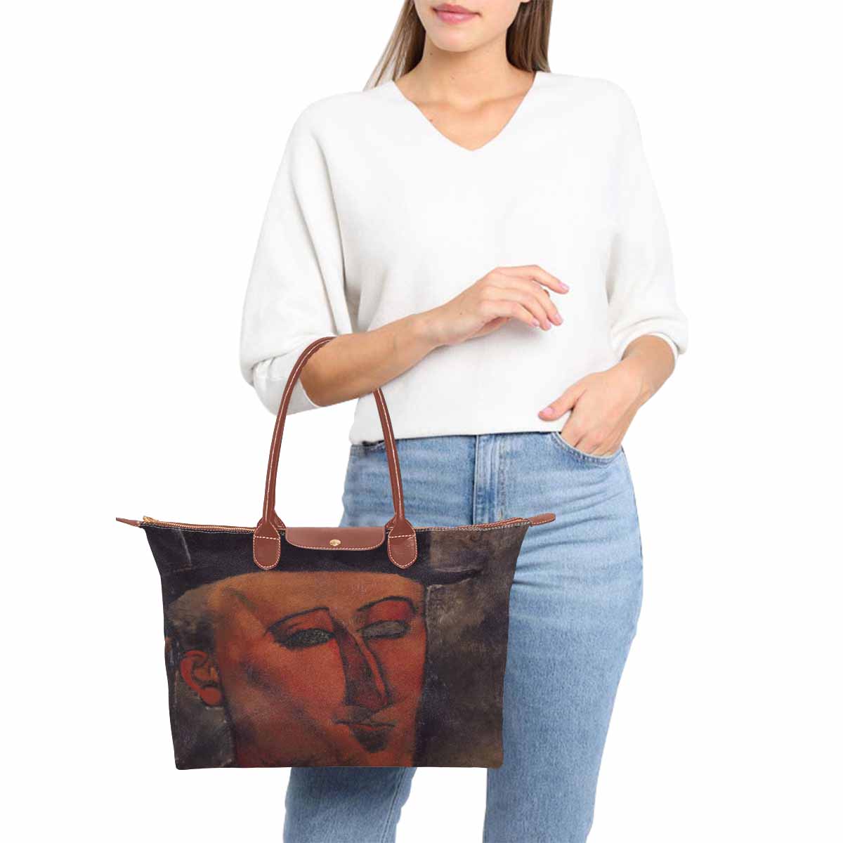 Classic handbag, Modigliani design, choice of 2 colors, Max Jacob