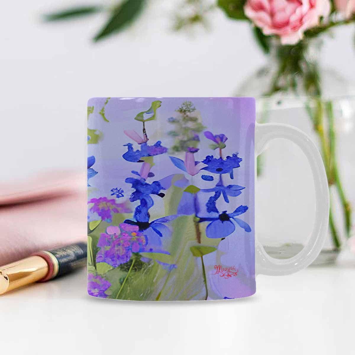 Quality Mug, coffee mug, tea cup, Bright florals, Set 1, Design 92