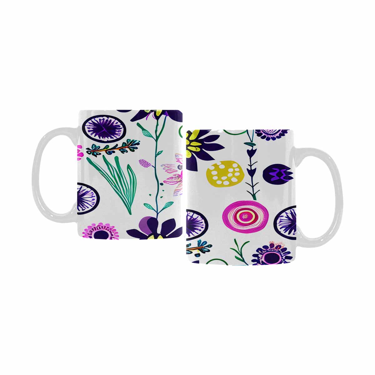 Quality Mug, coffee mug, tea cup, Bright florals, Set 1, Design 134