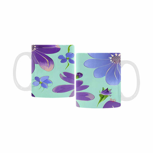 USA made Quality Mug, coffee mug, tea cup, Bright florals, Set 1, Design 156