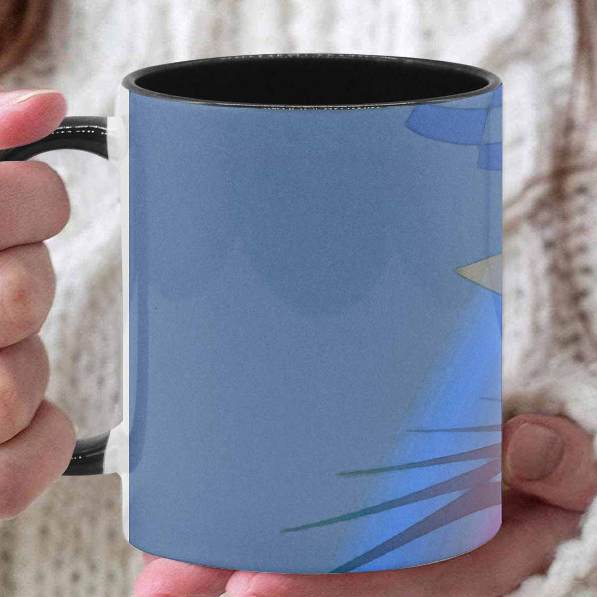 Coffee Mug, tea cup, black core, abstract, design 35