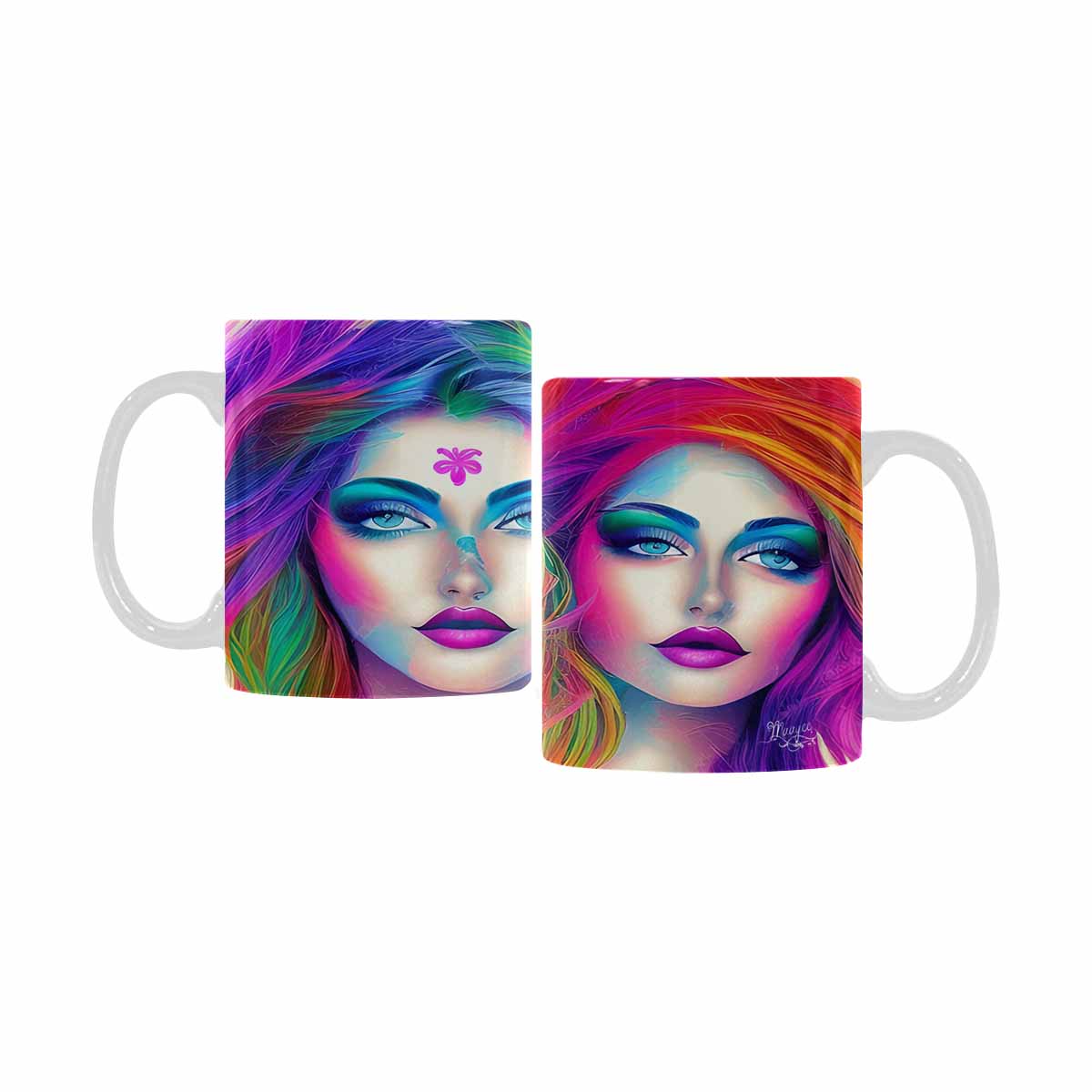 Coffee Mug, tea cup,caucasian Face, design 35