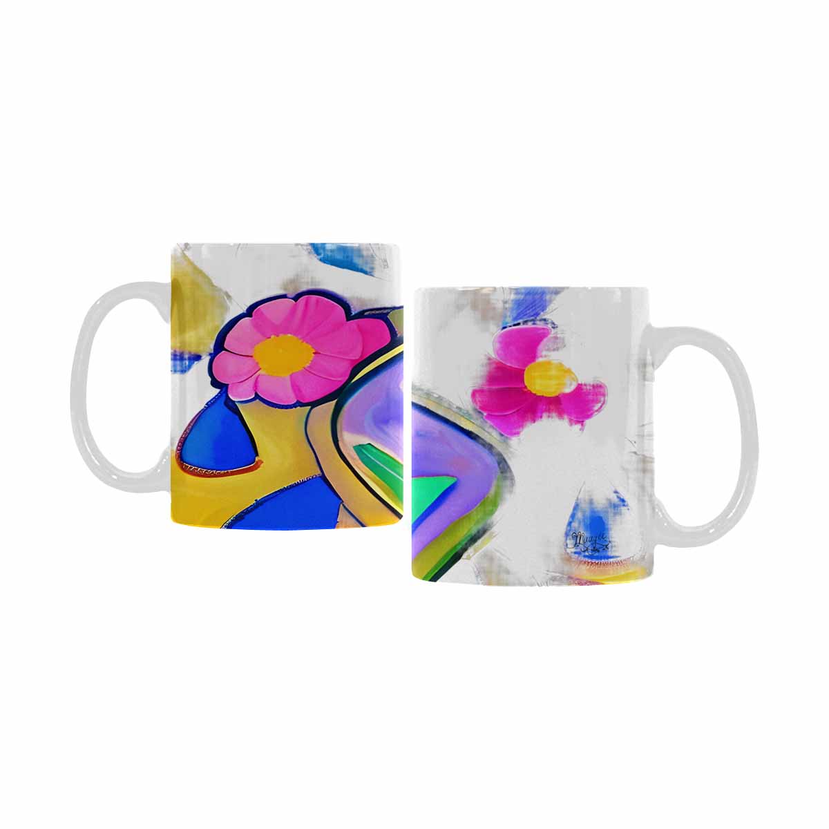 Quality Mug, coffee mug, tea cup, Bright florals, Set 1A, Design 72