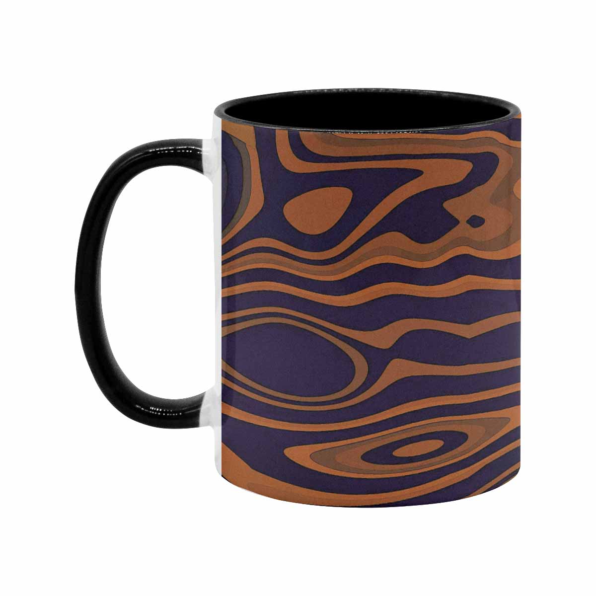 Coffee Mug, tea cup, black core, abstract, design 144