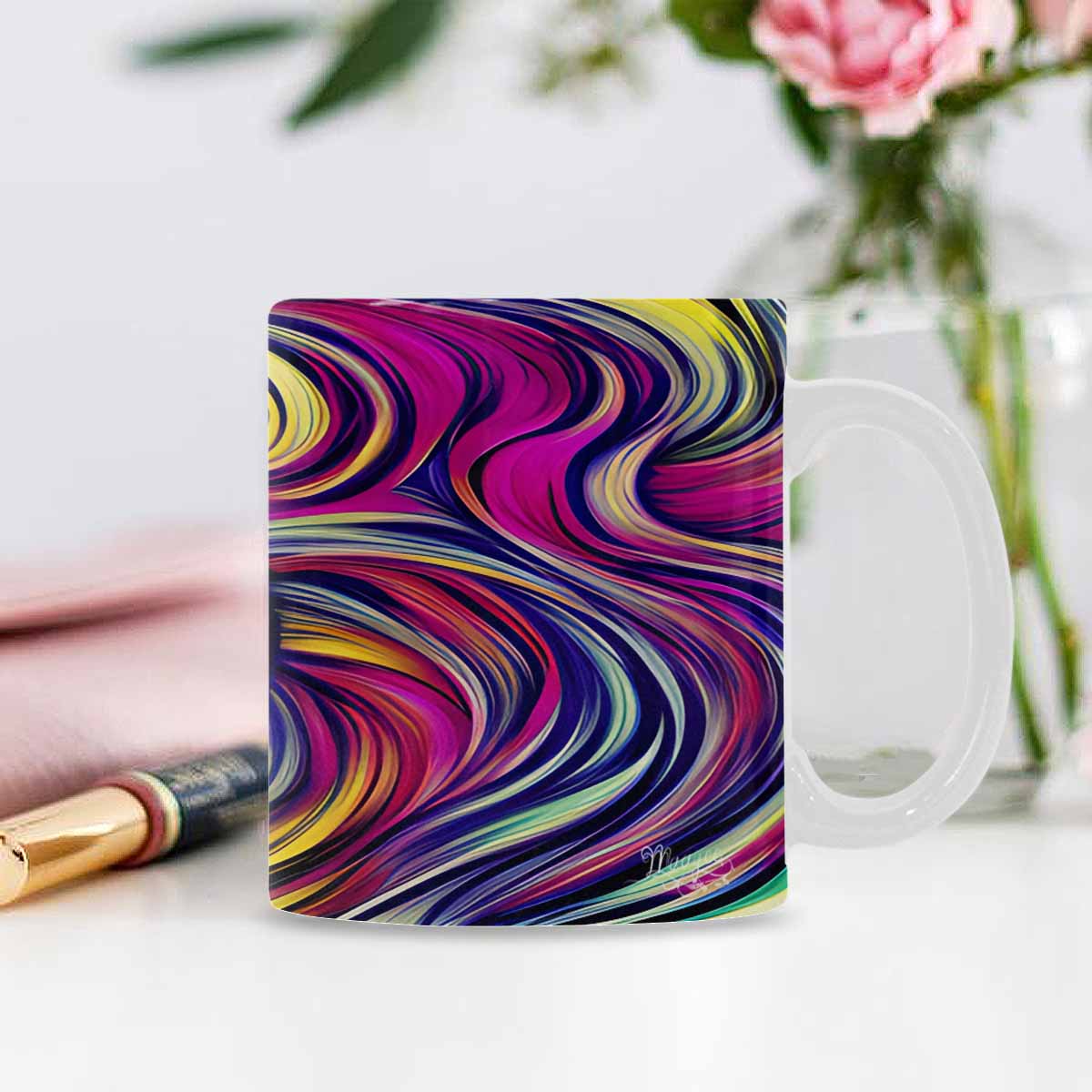 USA, Color Coffee Mug, tea cup, caucasian Face, design 27