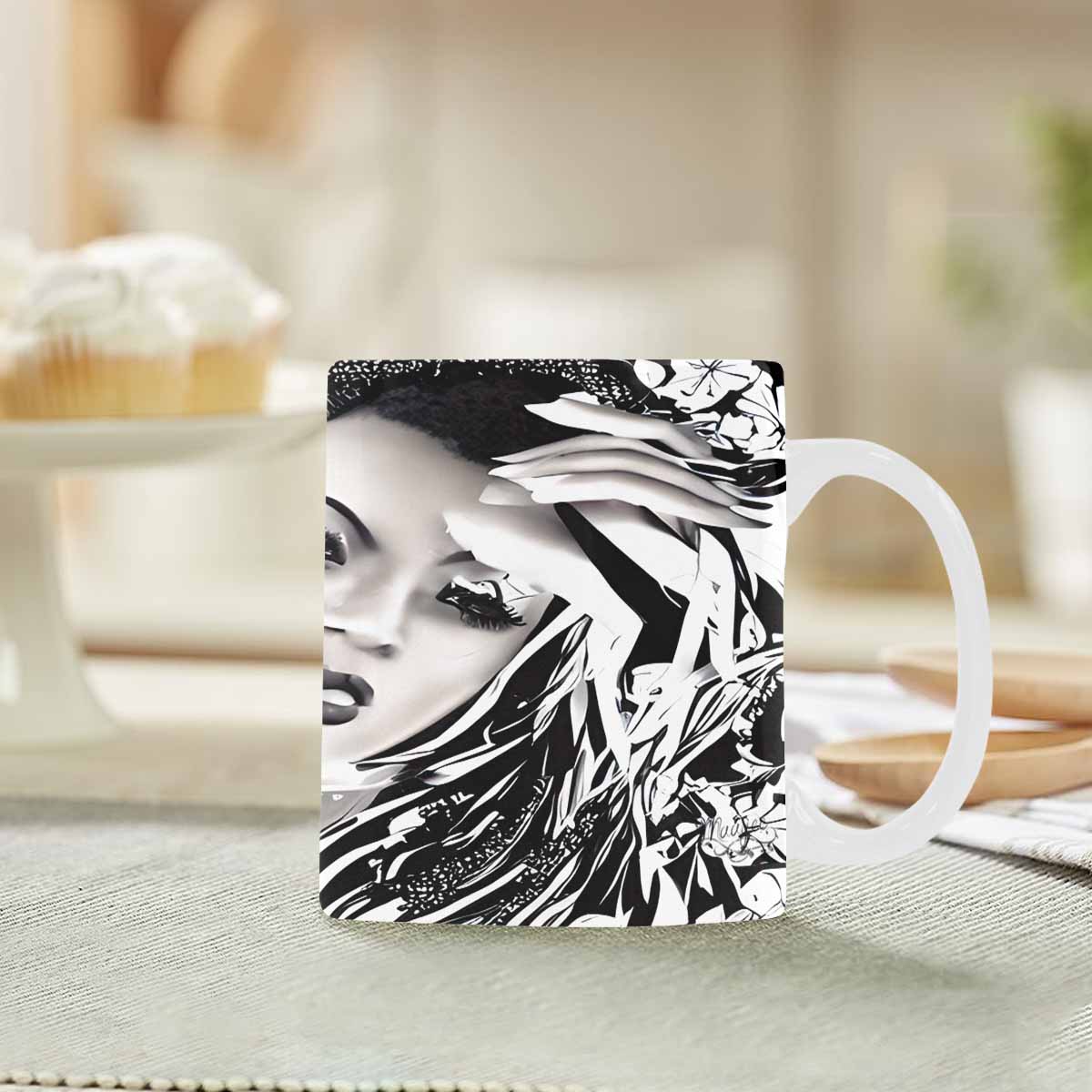 Coffee Mug, tea cup,caucasian Face, design 18