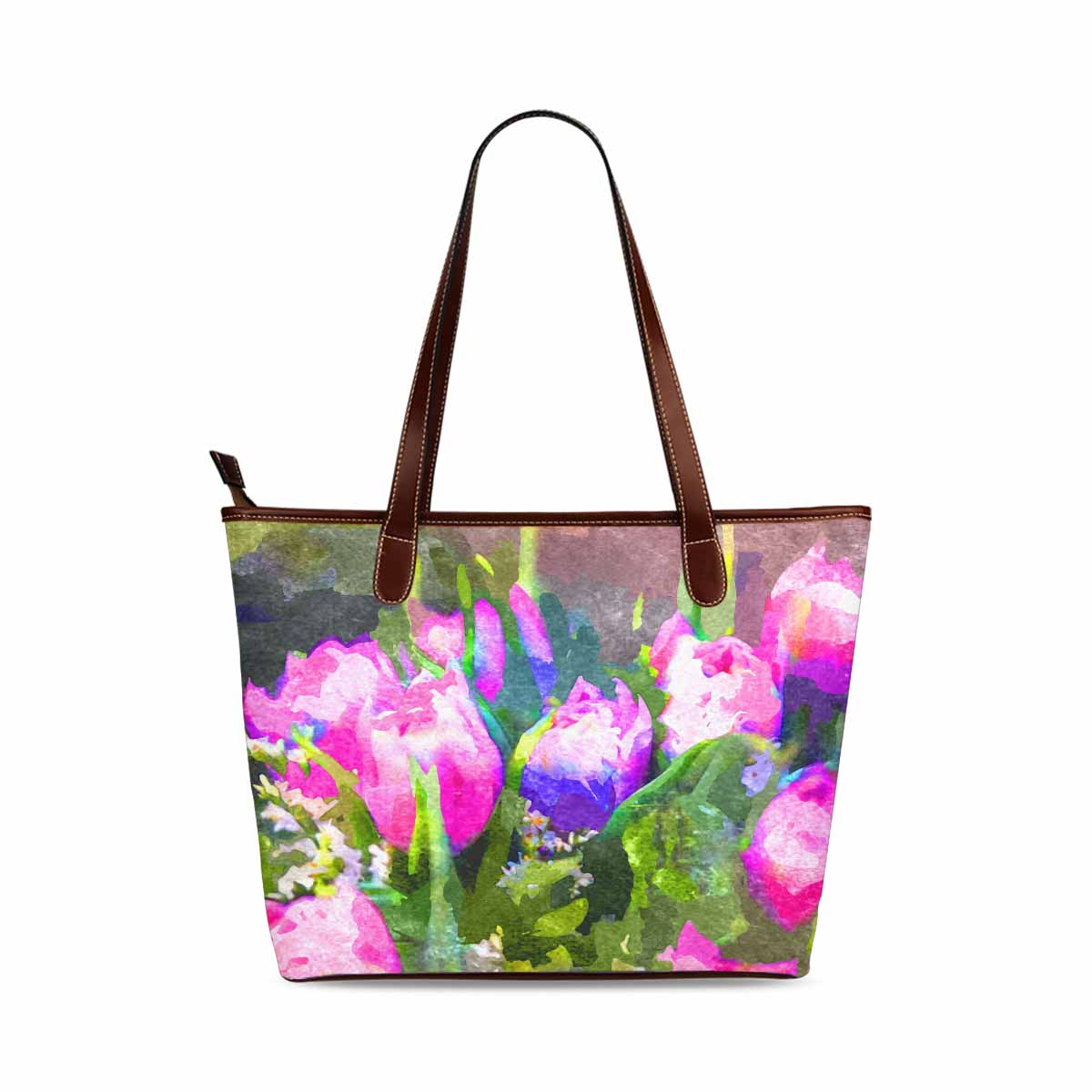 Classic Fabric handbag, watercolor floral, design 266