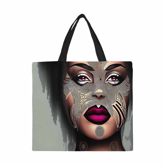 Canvas tote bag, Large, Black Faces, Set 1, design 21