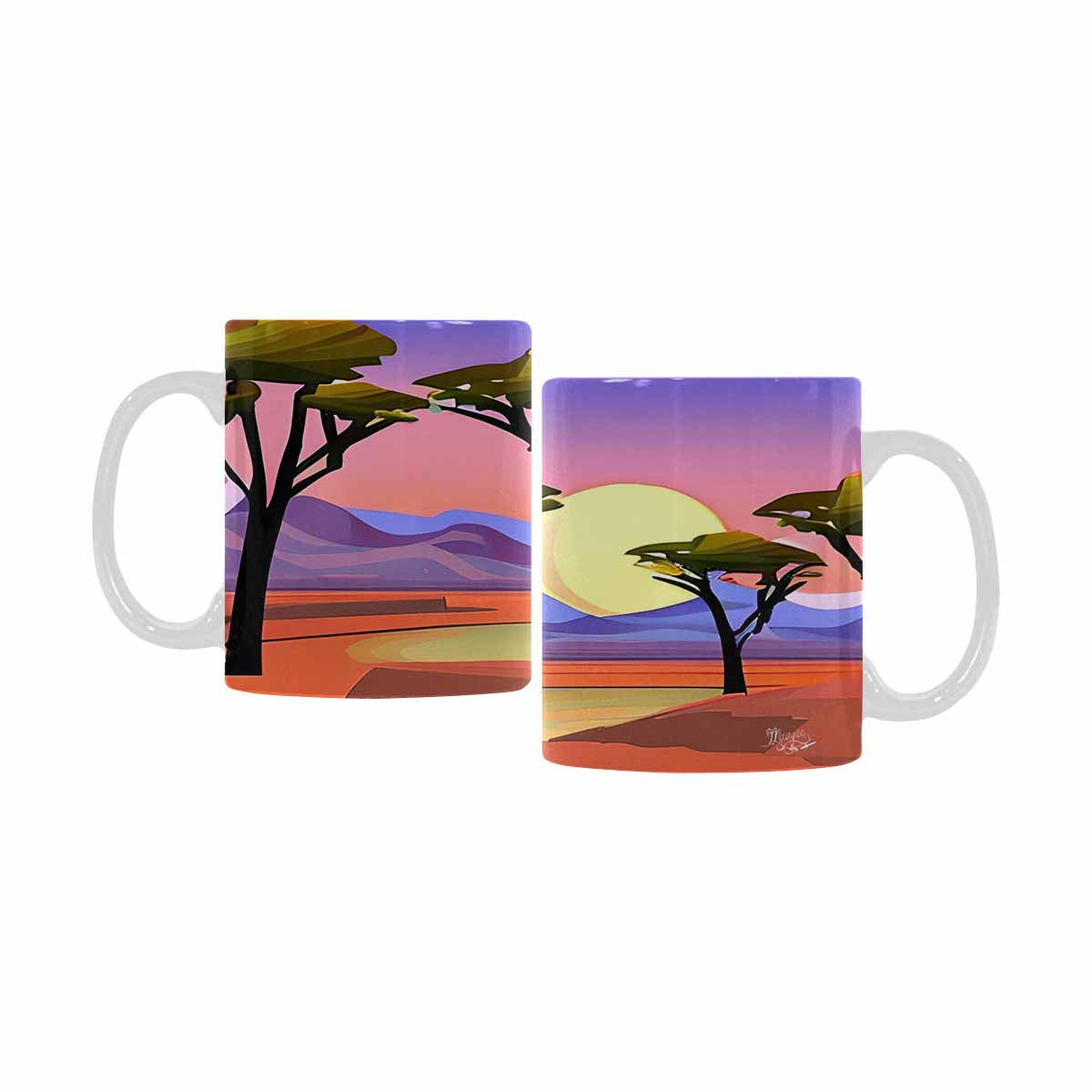 Coffee Mug, tea cup, desert scene, design 42