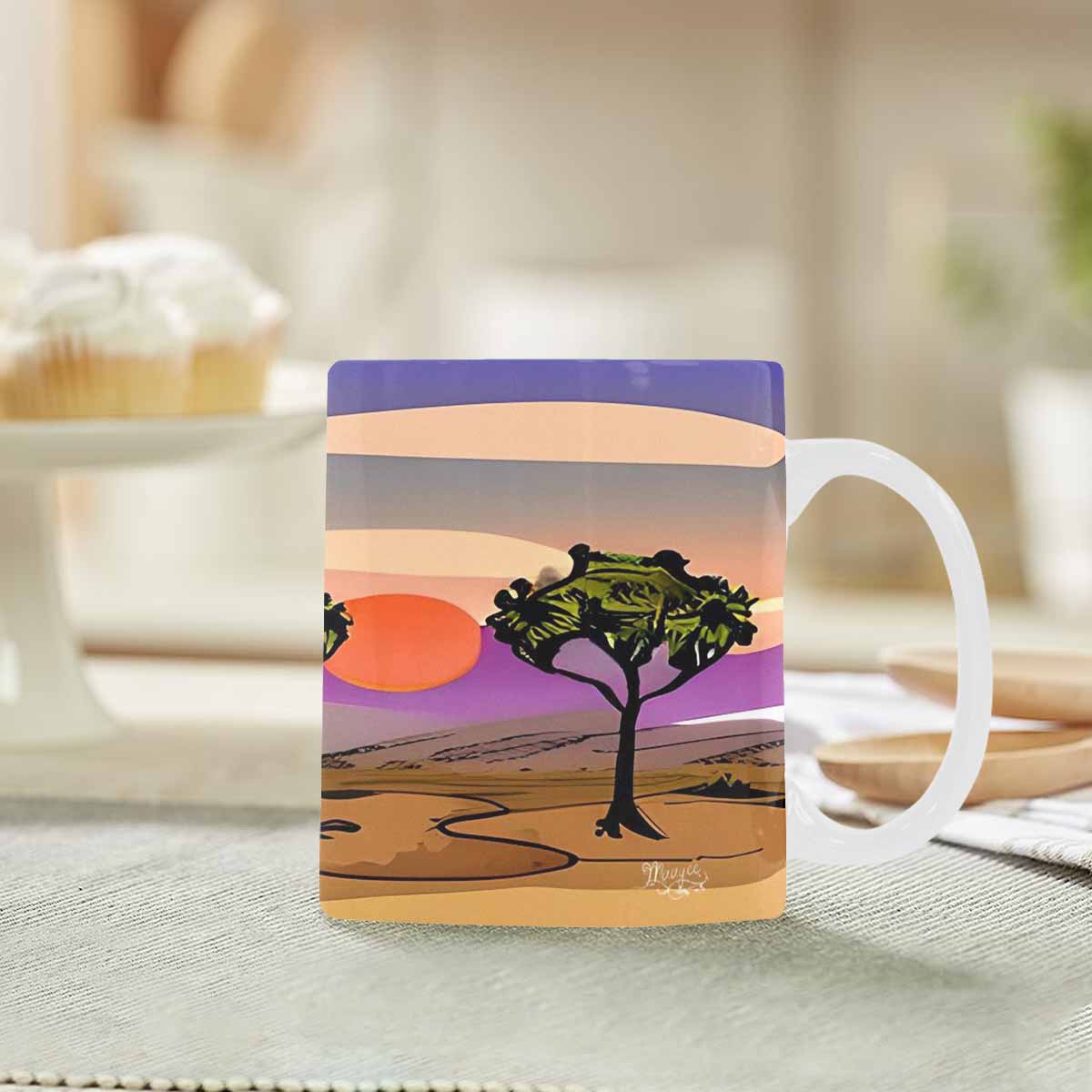 Coffee Mug, tea cup, desert scene, design 35