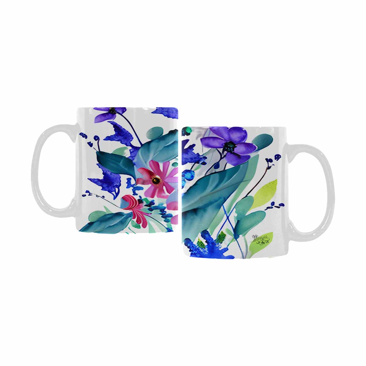 Quality Mug, coffee mug, tea cup, Bright florals, Set 1A, Design 22