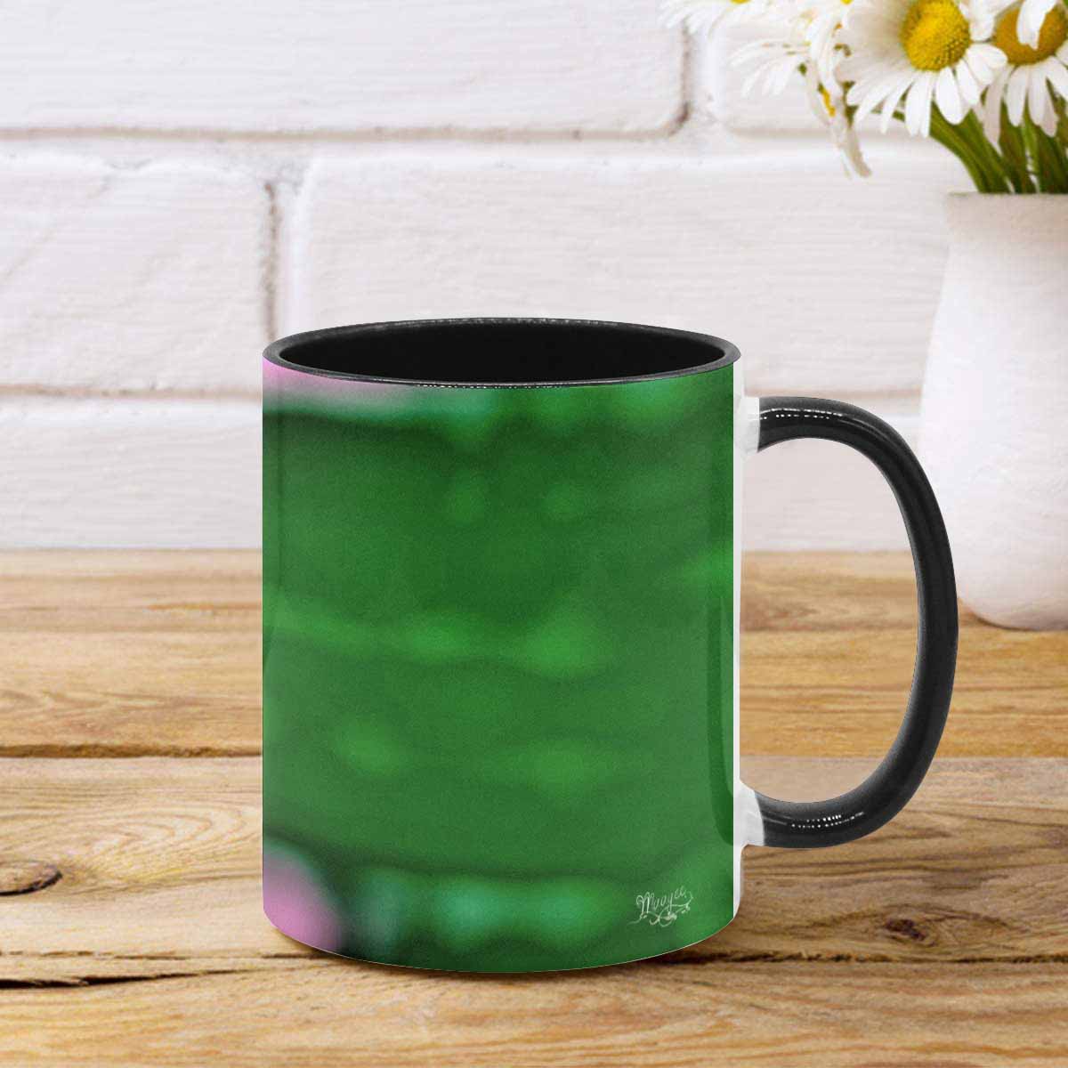 Coffee Mug, tea cup, black core, abstract, design 67