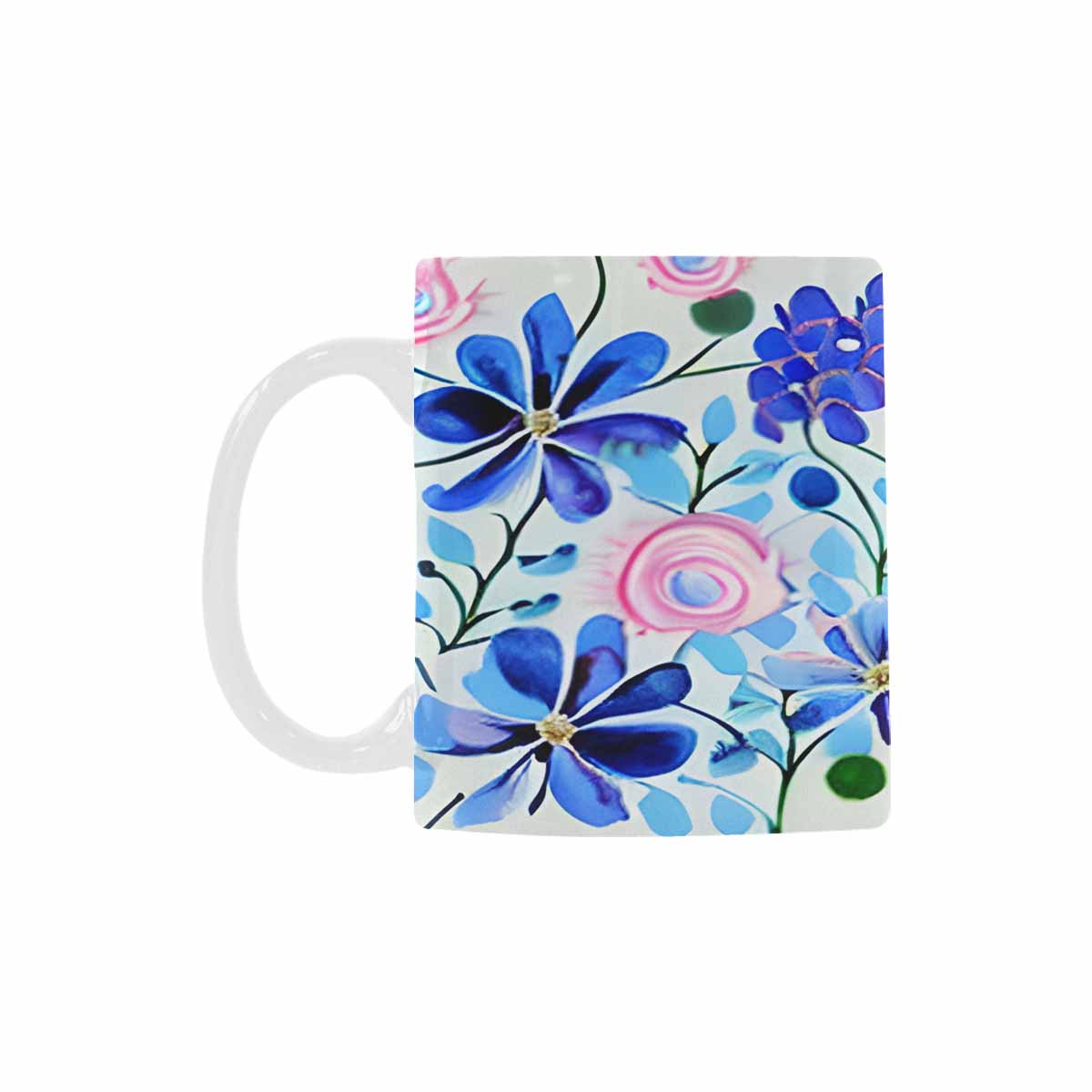 USA made Quality Mug, coffee mug, tea cup, Bright florals, Set 1, Design 8