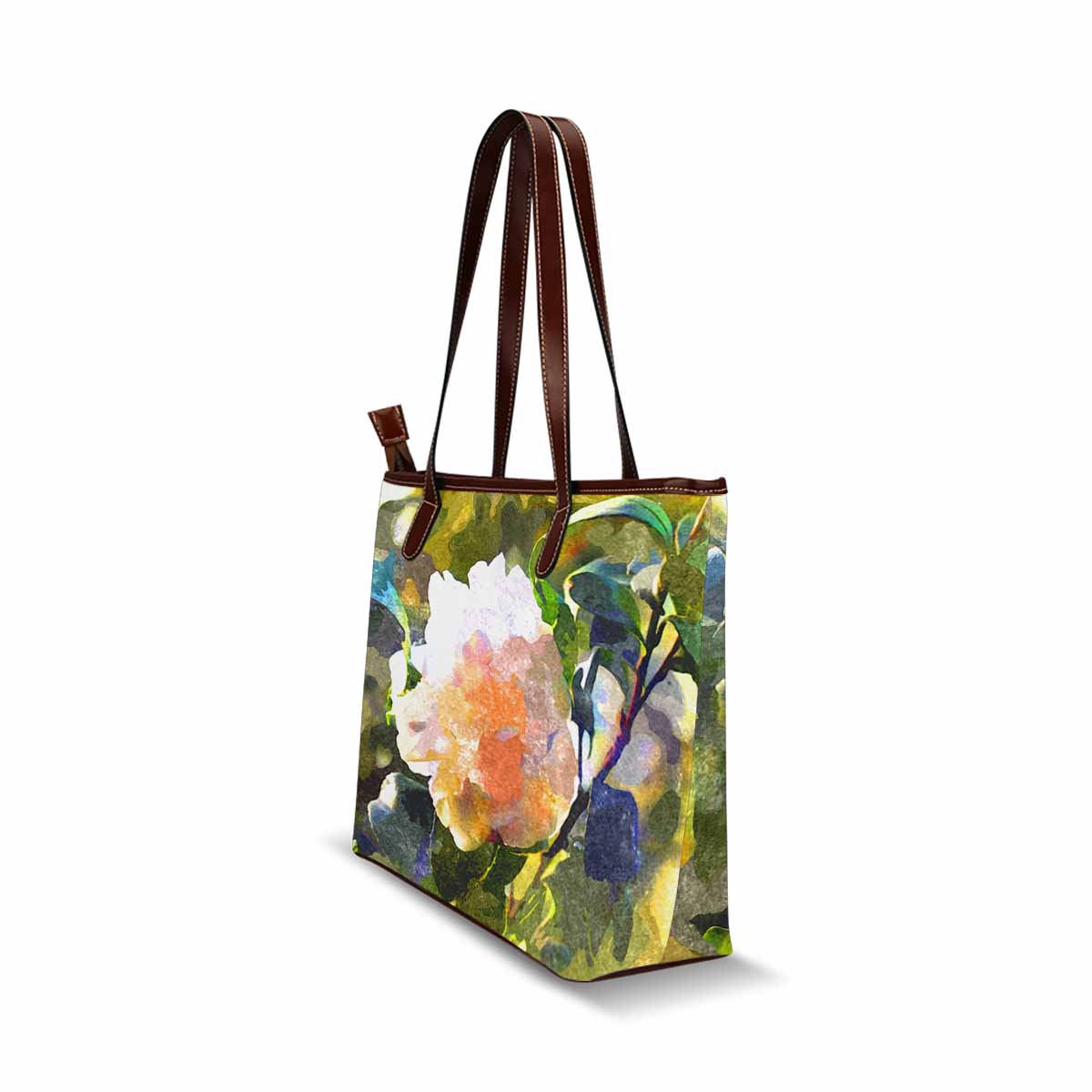 Classic Fabric handbag, watercolor floral, design 22