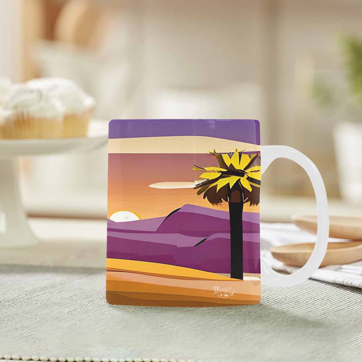 Coffee Mug, tea cup, desert scene, design 72