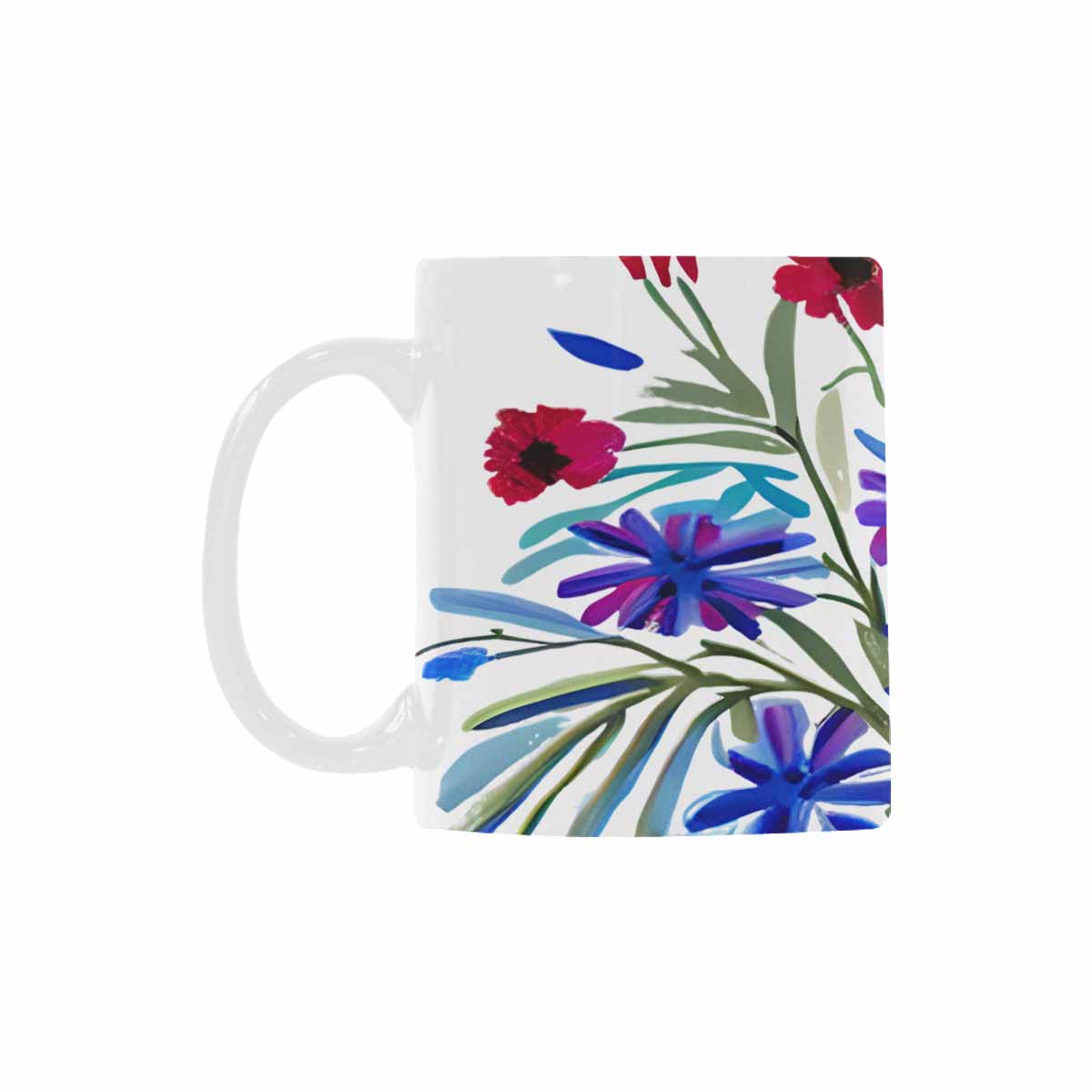 USA made Quality Mug, coffee mug, tea cup, Bright florals, Set 1A, Design 108