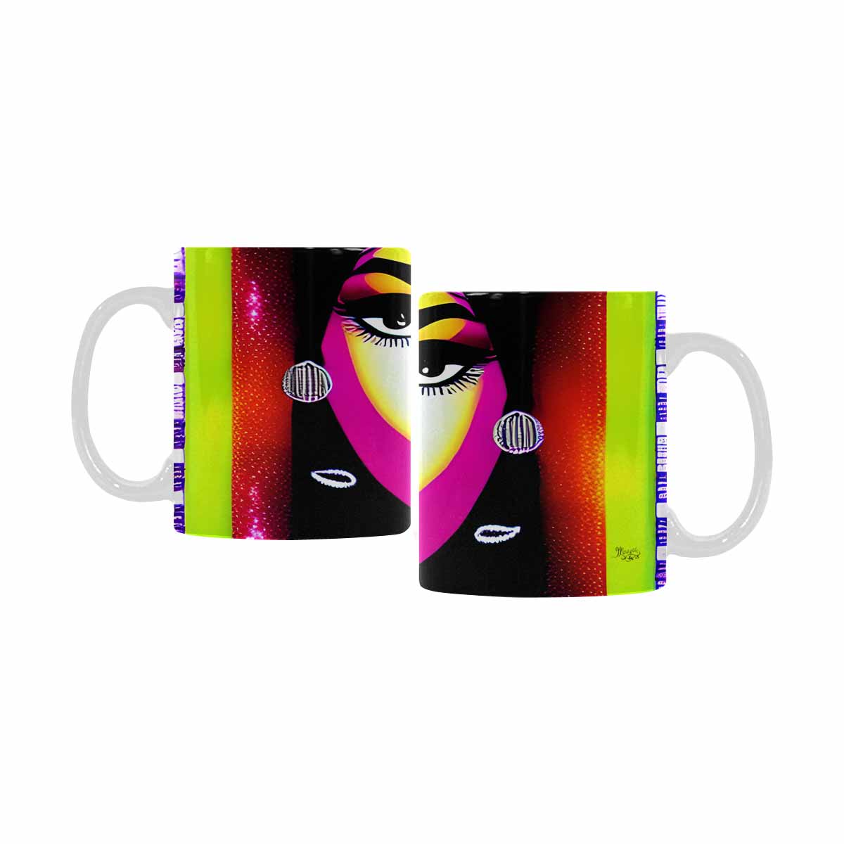 Quality Mug, coffee mug, tea cup, Black Faces, Set 1, design 1