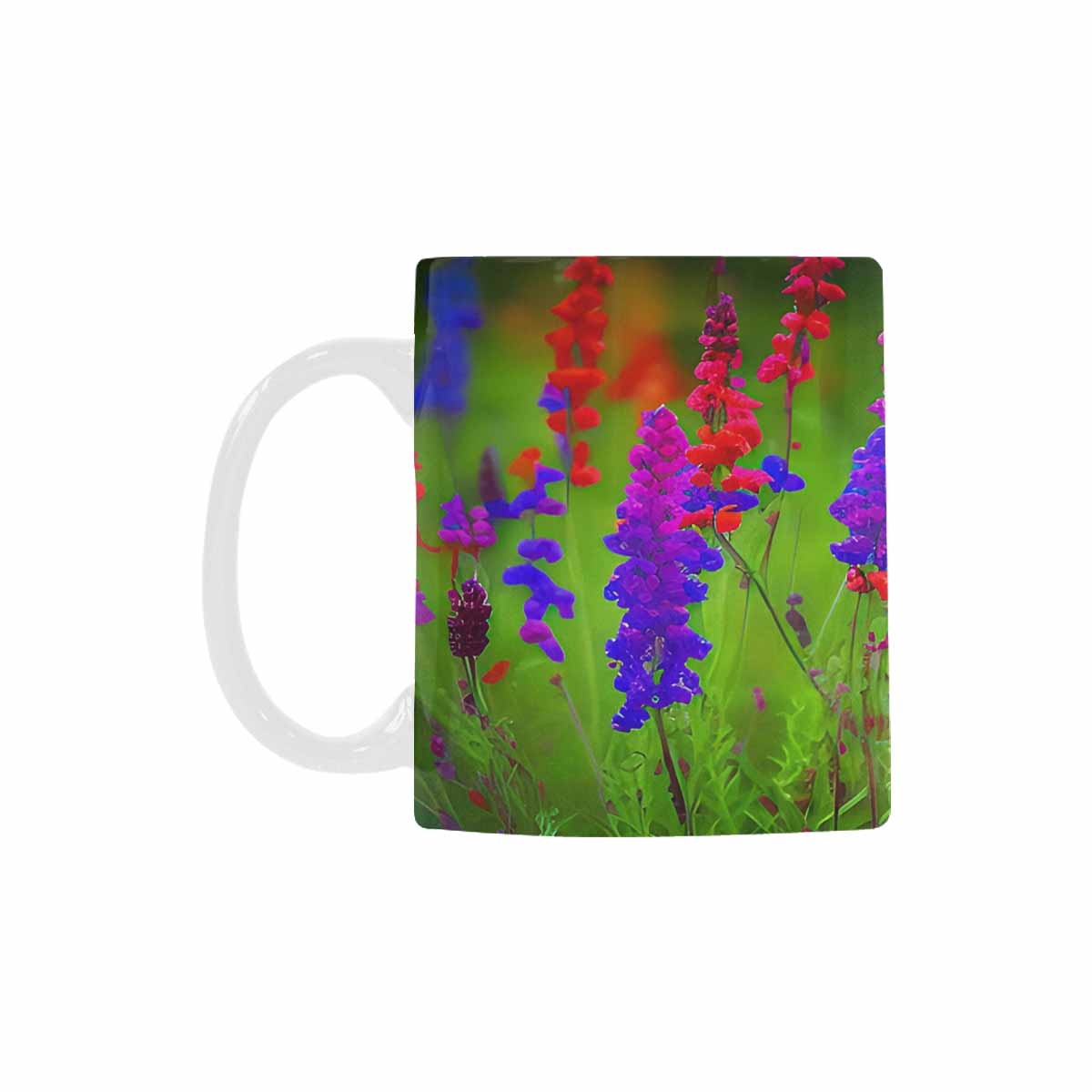 USA made Quality Mug, coffee mug, tea cup, Bright florals, Set 1, Design 4