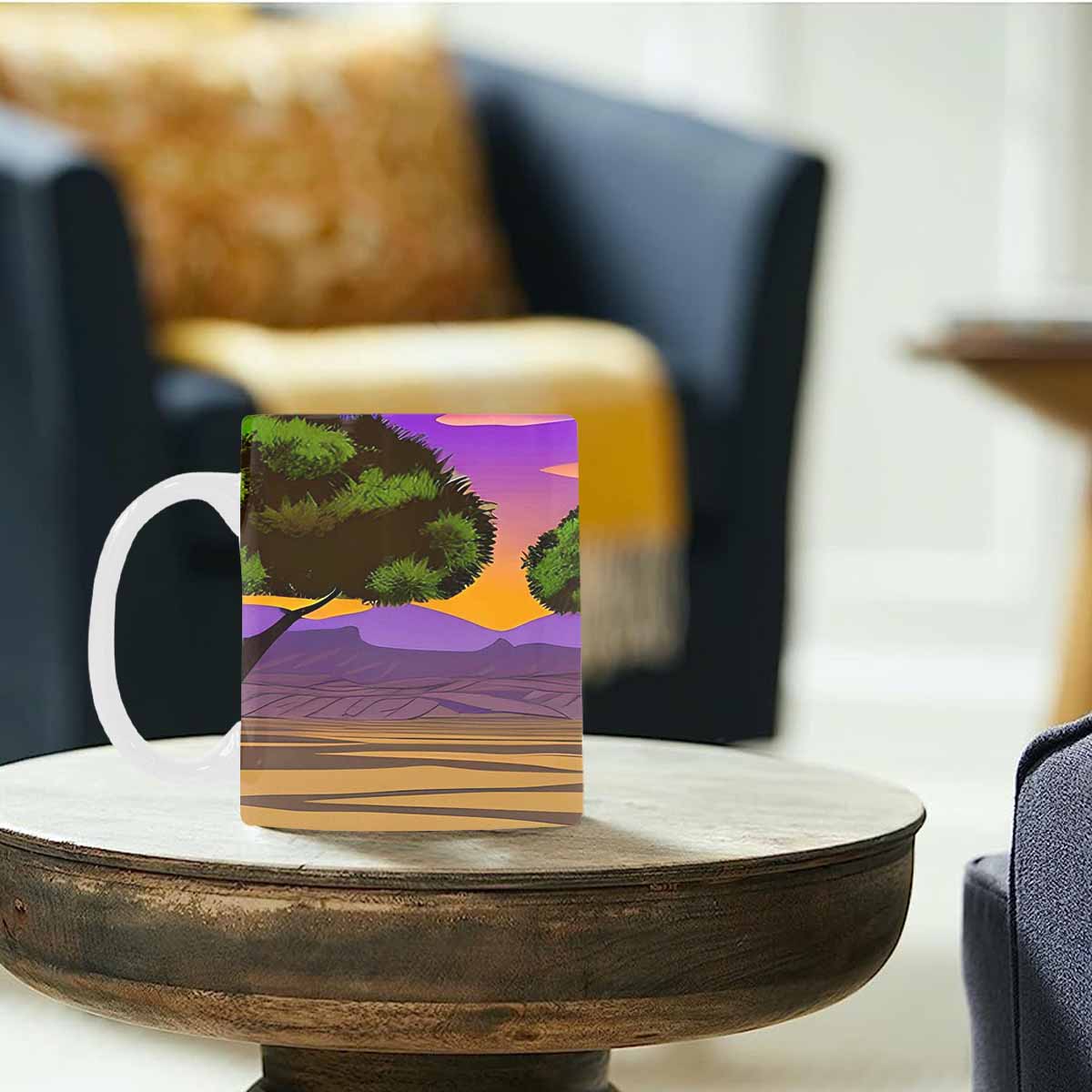 Coffee Mug, tea cup, desert scene, design 47