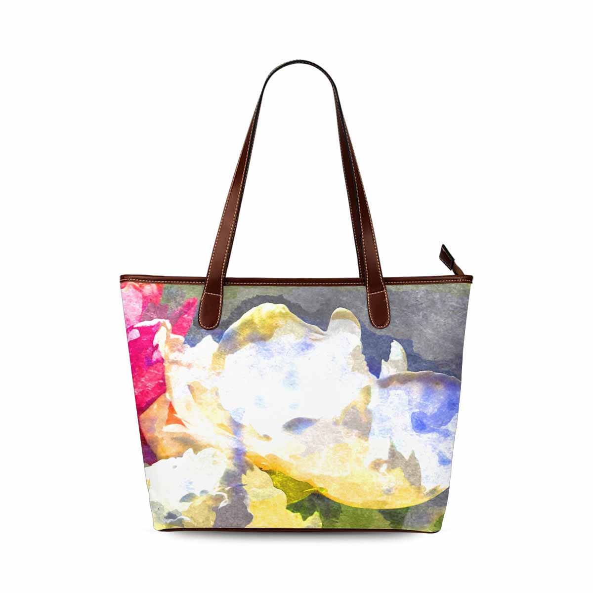 Classic Fabric handbag, watercolor floral, design 155