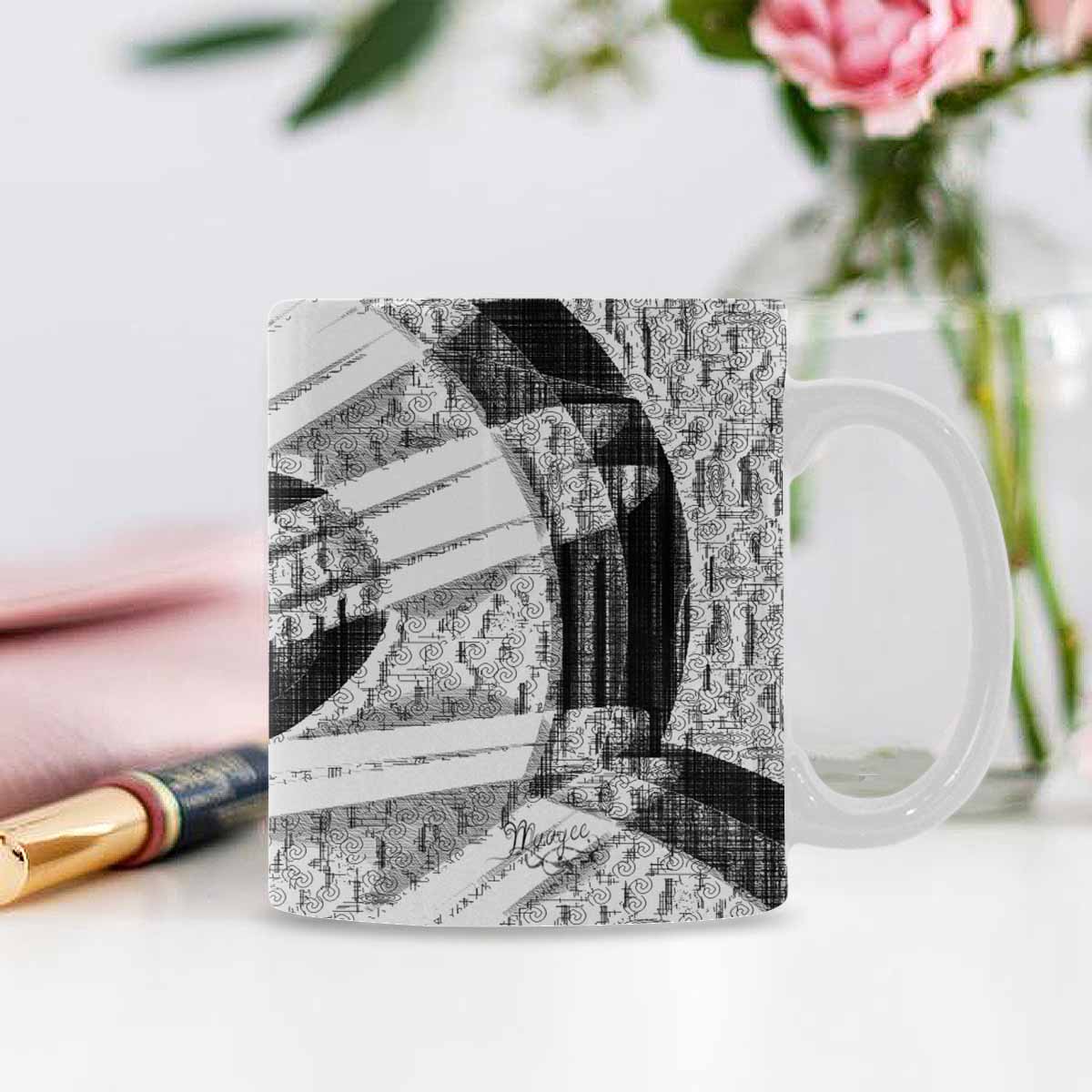 Quality Mug, coffee mug, tea cup, B & W Abstract, Set 1, design 145