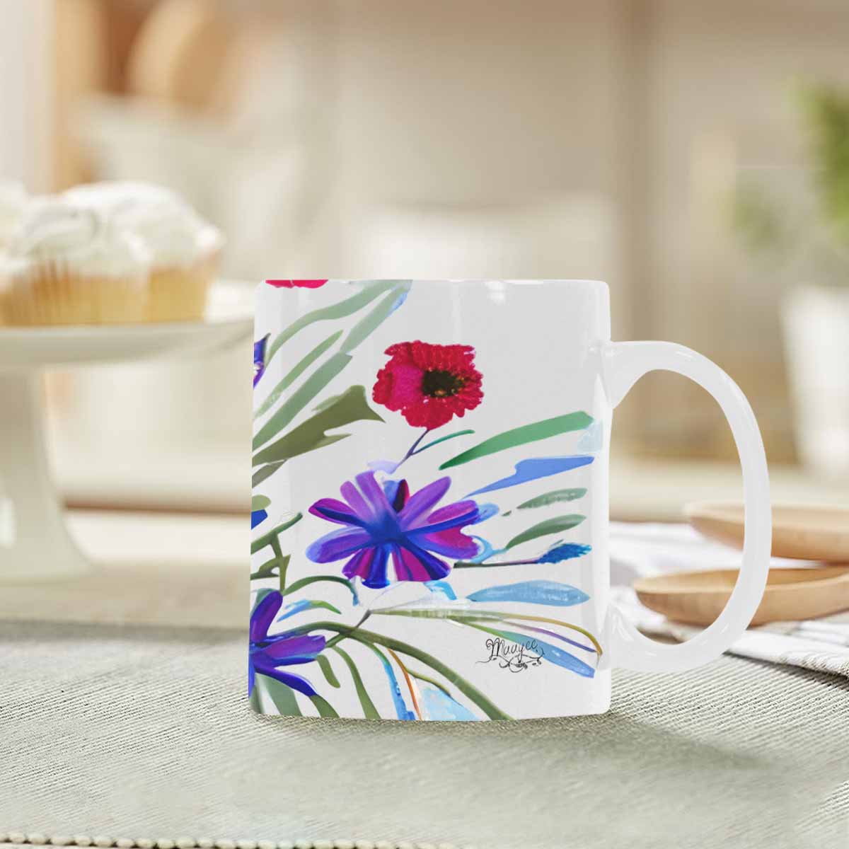 Quality Mug, coffee mug, tea cup, Bright florals, Set 1A, Design 108