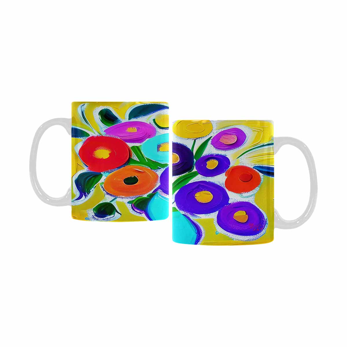 Quality Mug, coffee mug, tea cup, Bright florals, Set 1, Design 66