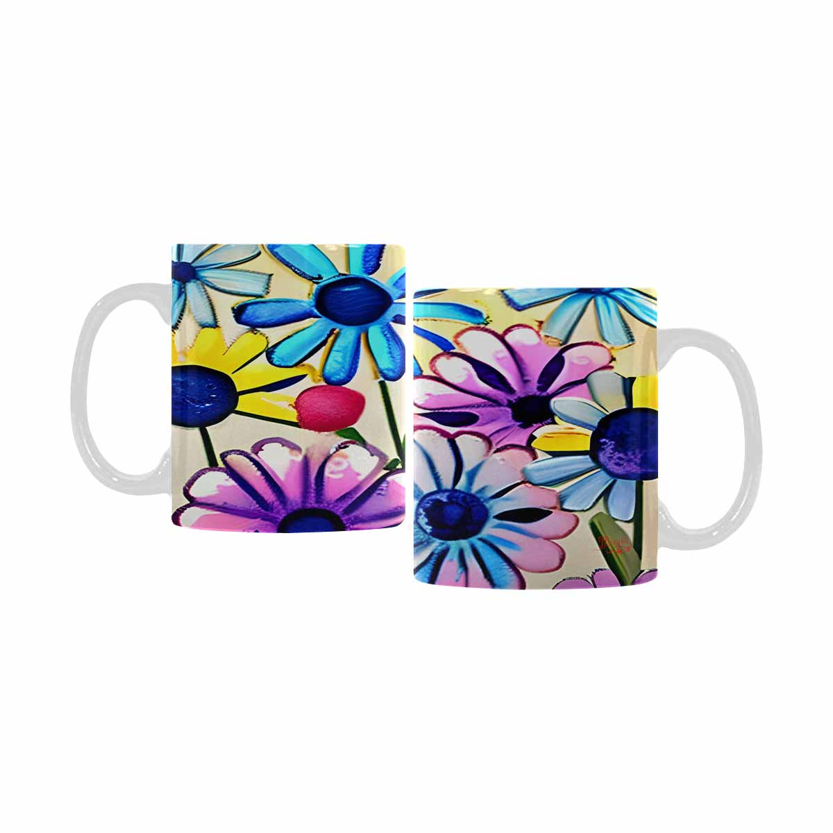Quality Mug, coffee mug, tea cup, Bright florals, Set 1, Design 50