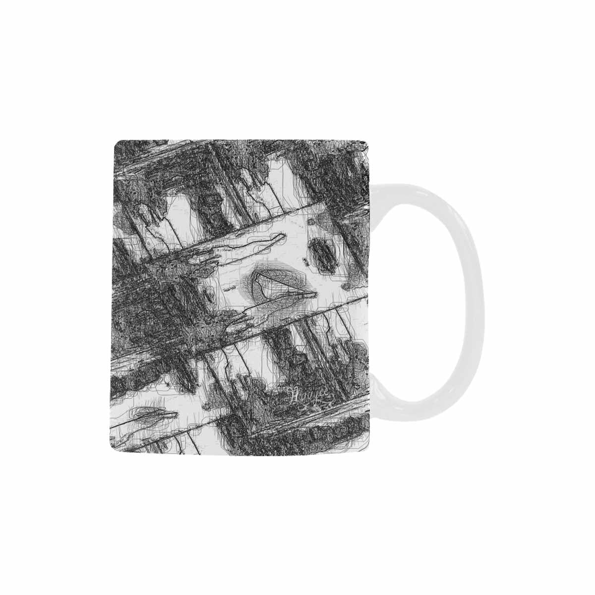 Quality Mug, coffee mug, tea cup, B & W Abstract, Set 1, design 65