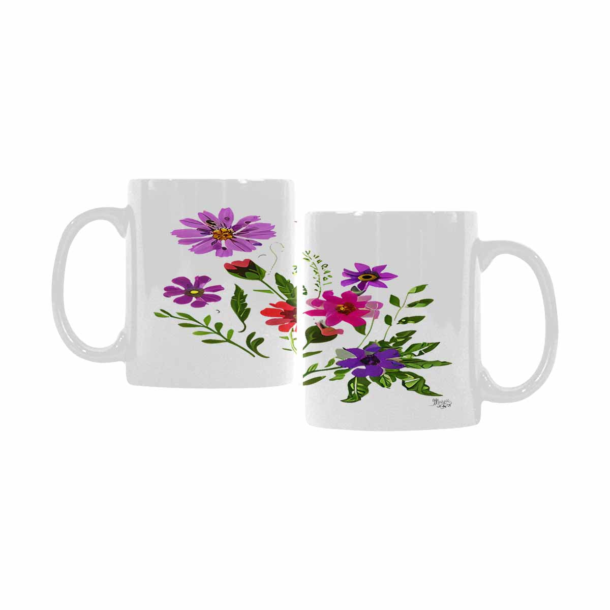 Quality Mug, coffee mug, tea cup, Bright florals, Set 2, design 93