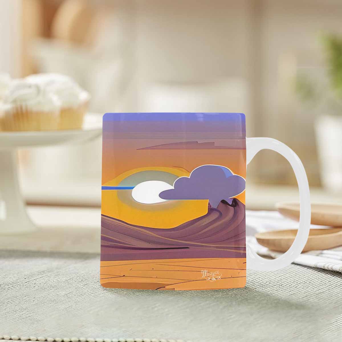 Coffee Mug, tea cup, desert scene, design 41