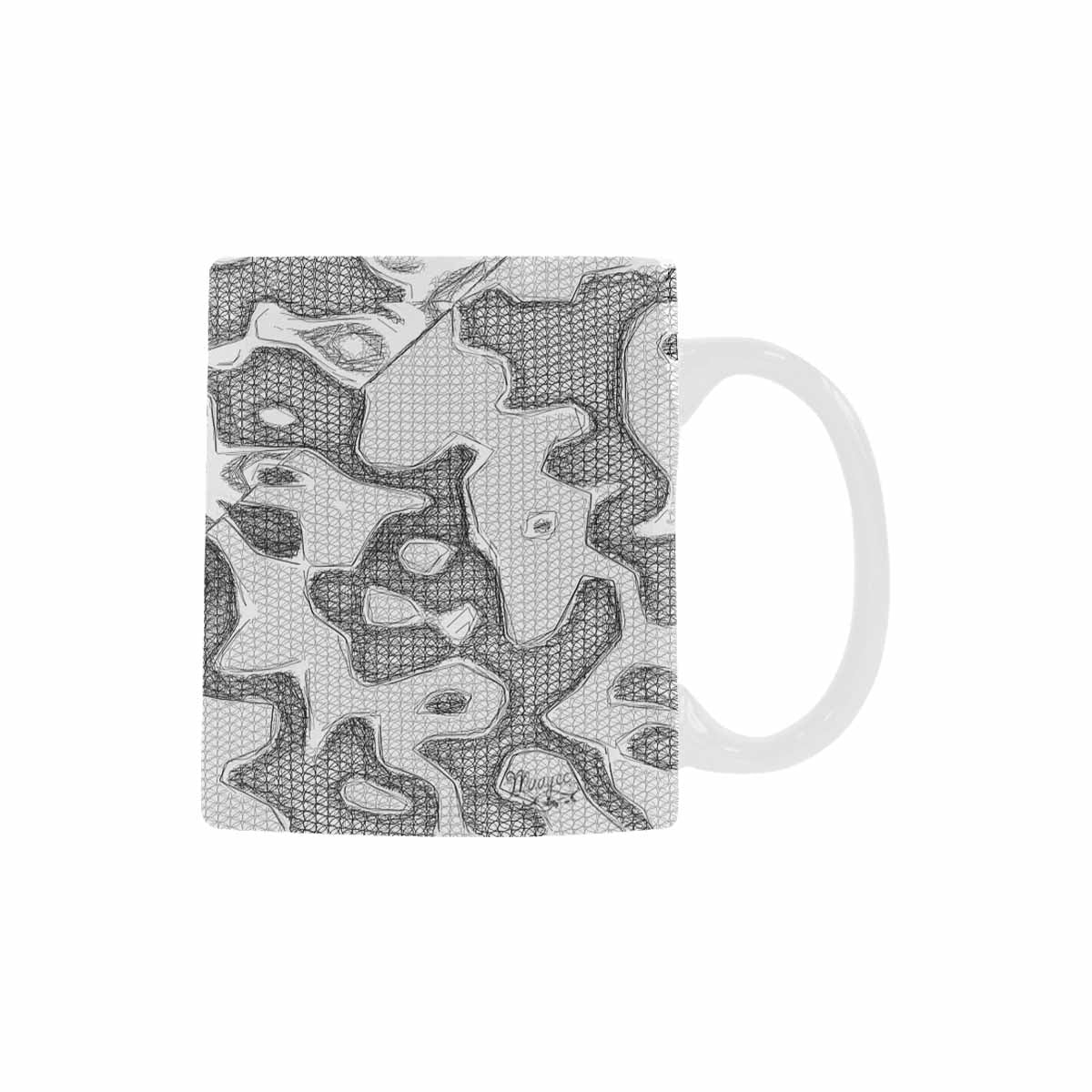 Quality Mug, coffee mug, tea cup, B & W Abstract, Set 1, design 88