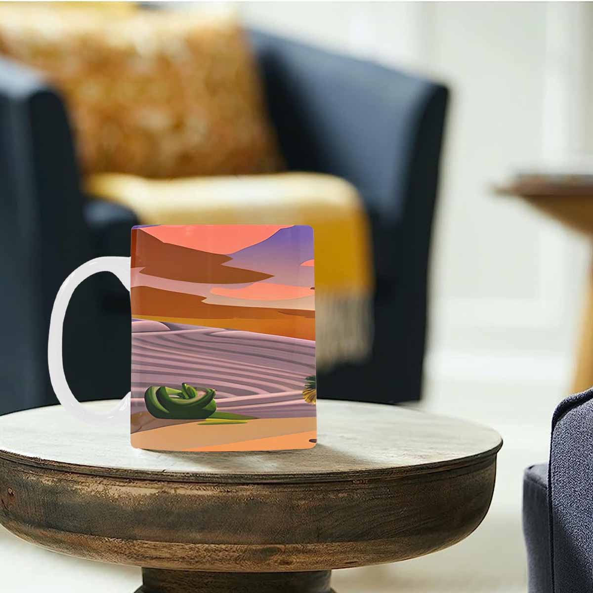 Coffee Mug, tea cup, desert scene, design 38