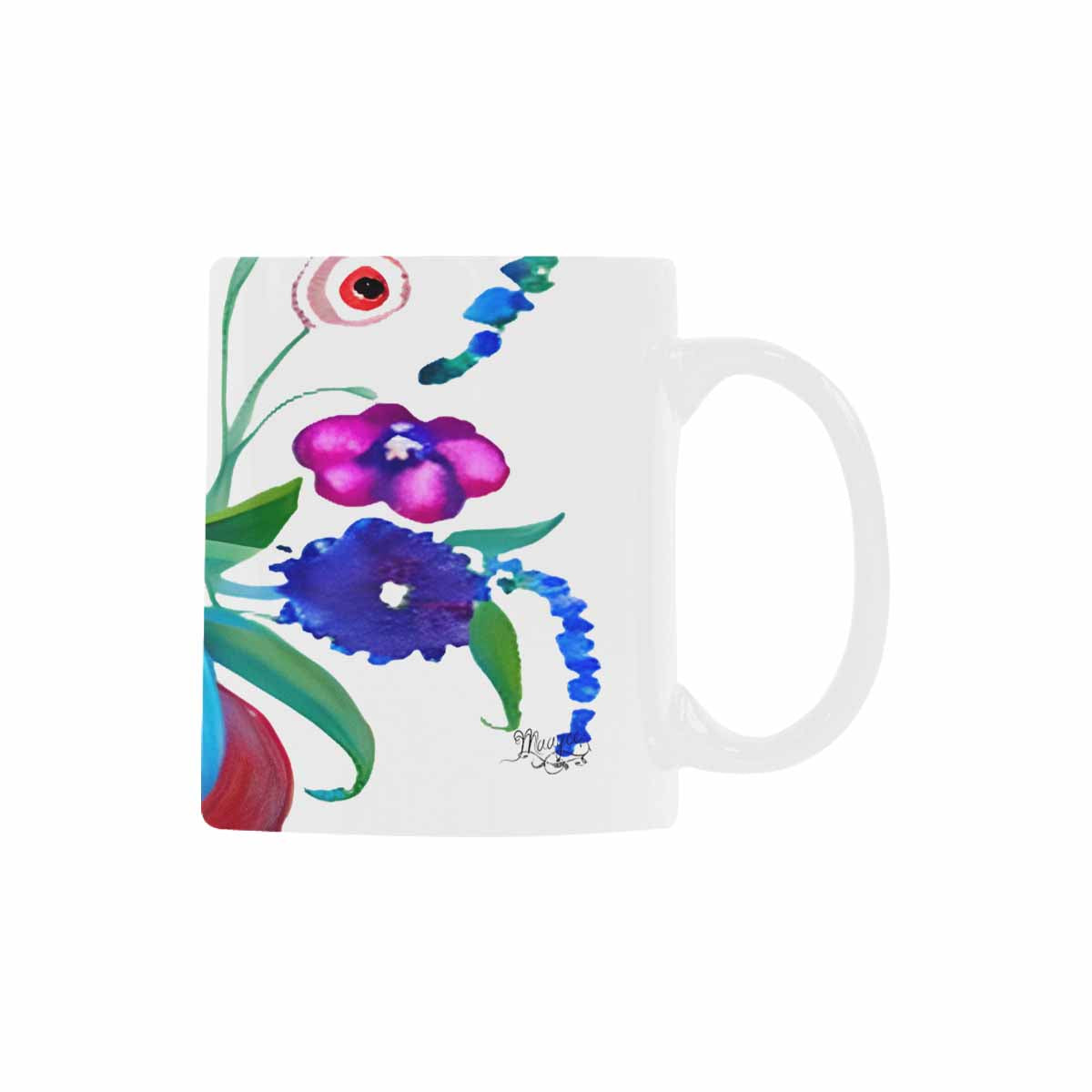 USA made Quality Mug, coffee mug, tea cup, Bright florals, Set 1A, Design 116