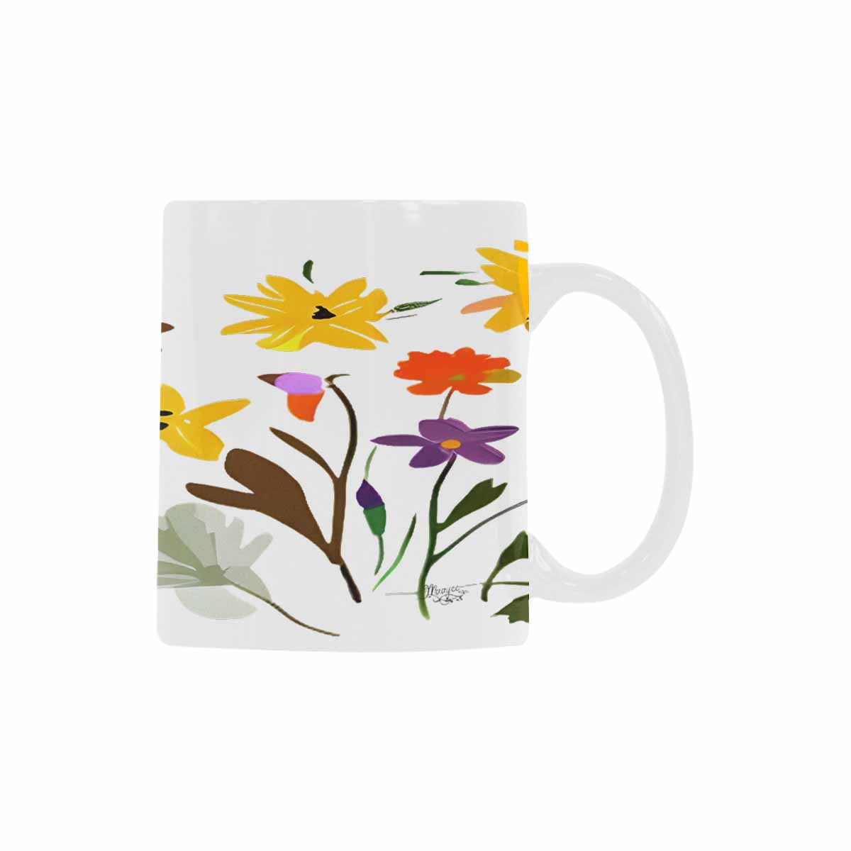Quality Mug, coffee mug, tea cup, Bright florals, Set 2, design 90