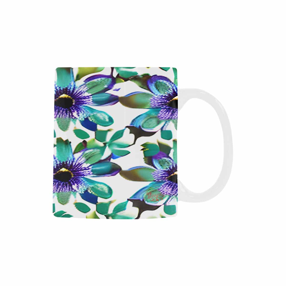 USA made Quality Mug, coffee mug, tea cup, Bright florals, Set 1, Design 123