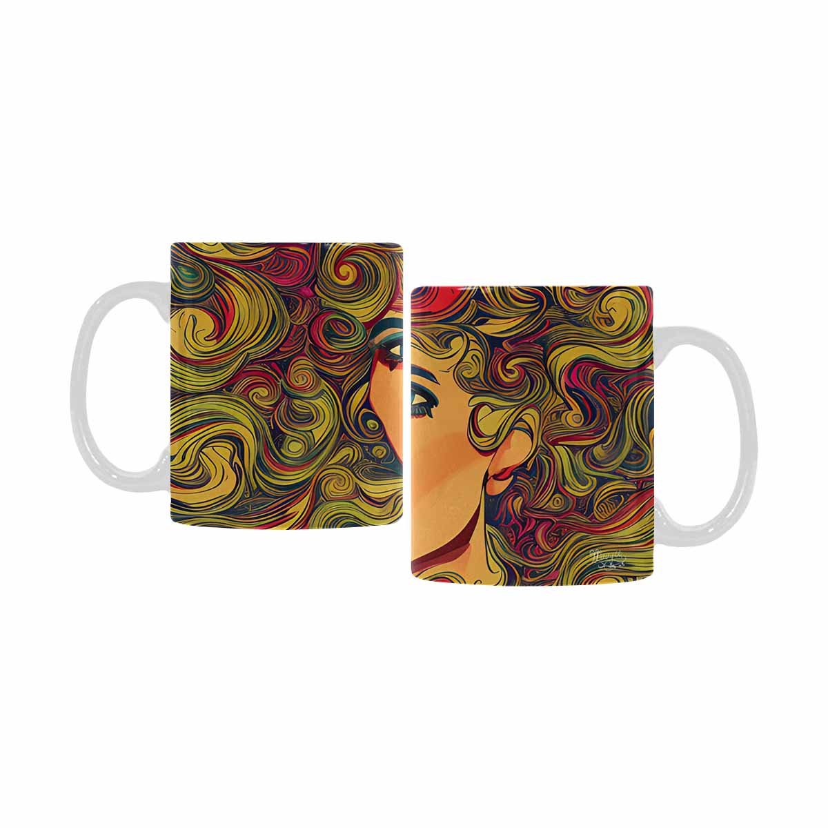 Coffee Mug, tea cup,caucasian Face, design 37