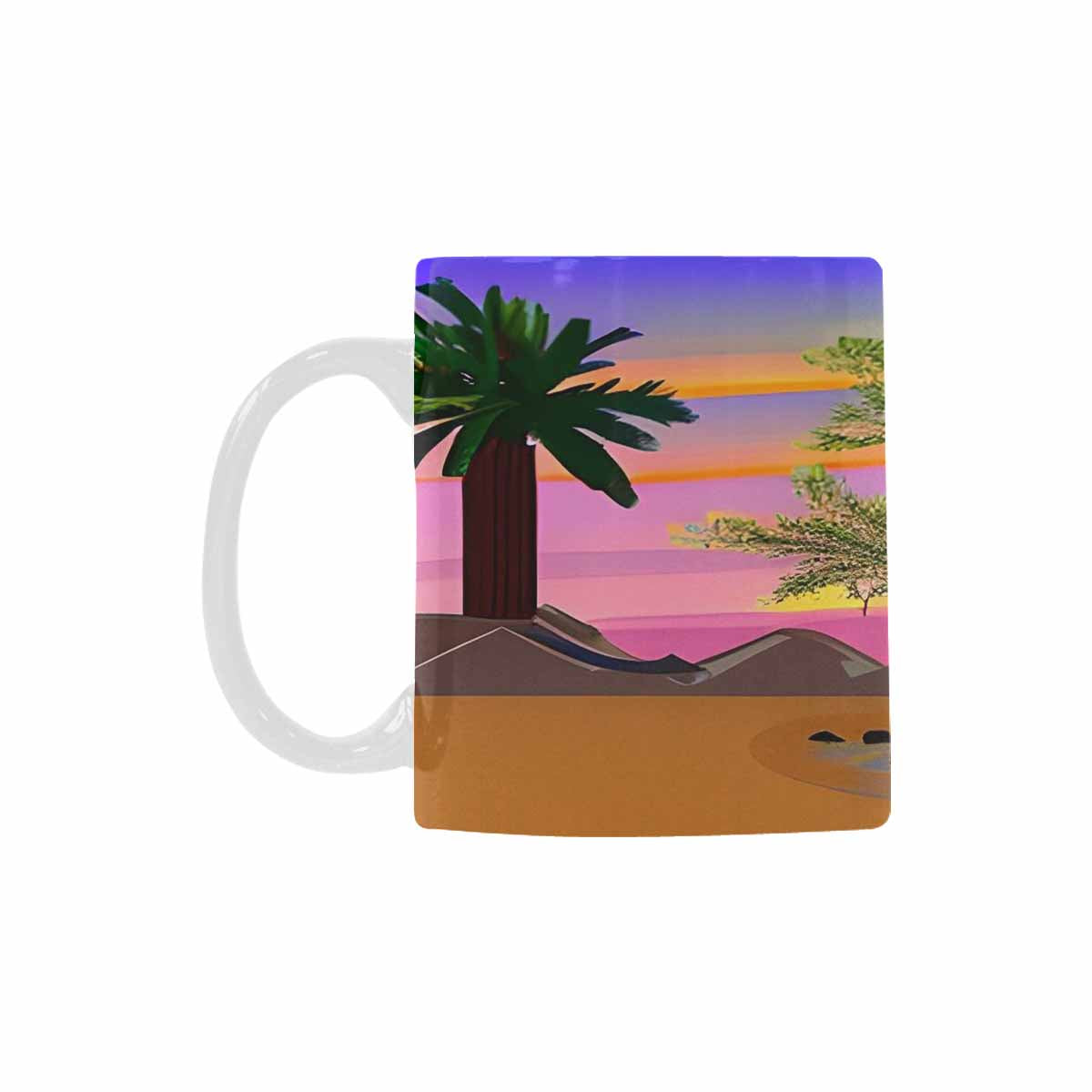 Coffee Mug, tea cup, desert scene, design 80