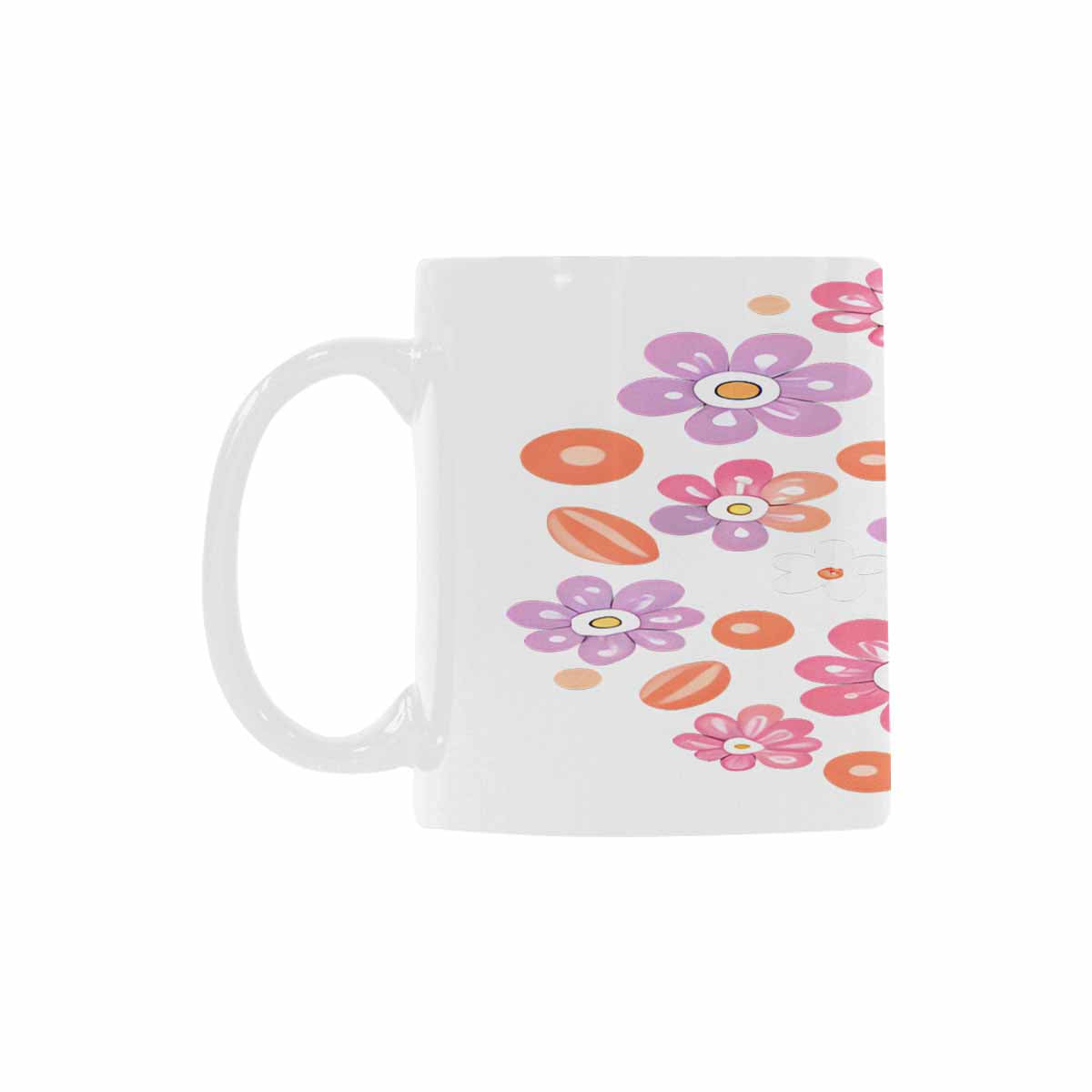 USA made Quality Mug, coffee mug, tea cup, Bright florals, Set 2, design 3