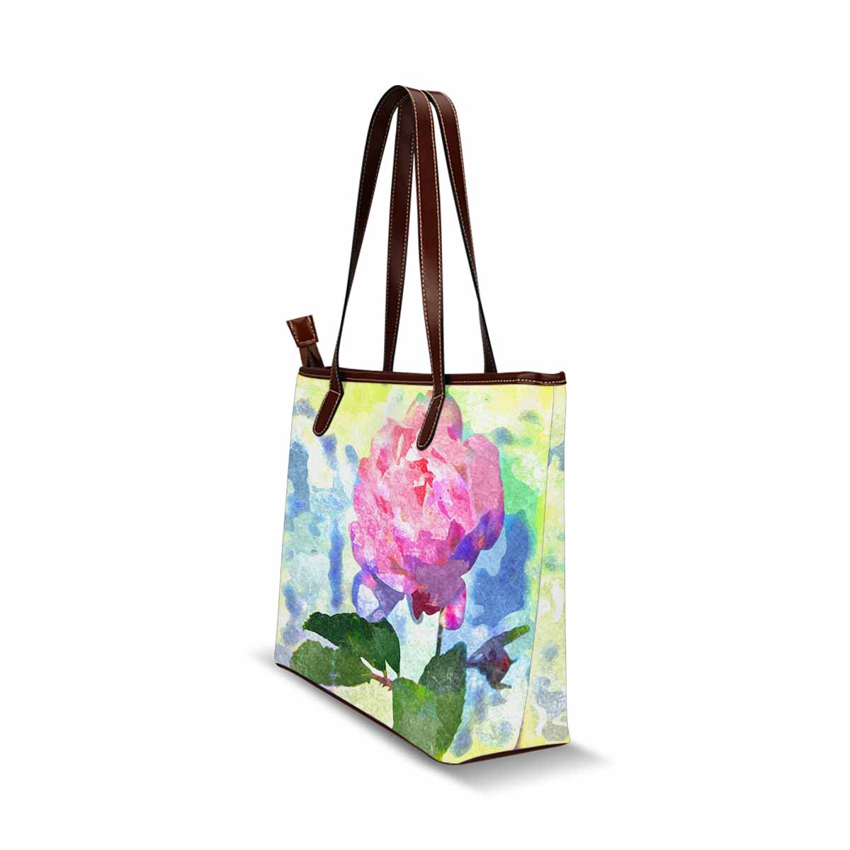 Classic Fabric handbag, watercolor floral, design 222