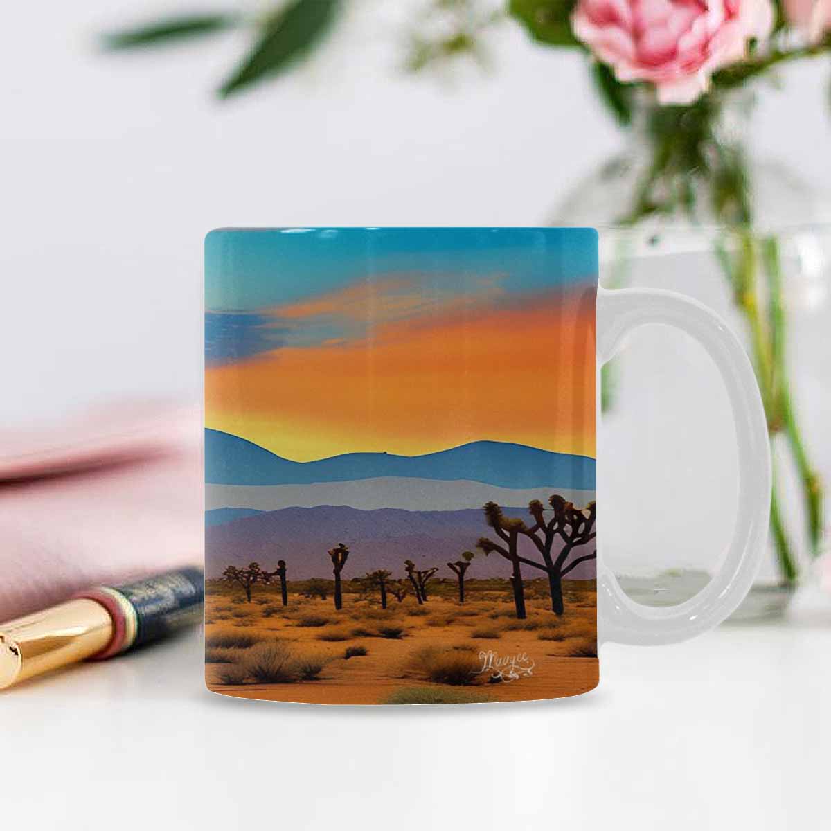 Coffee Mug, tea cup, desert scene, design 3